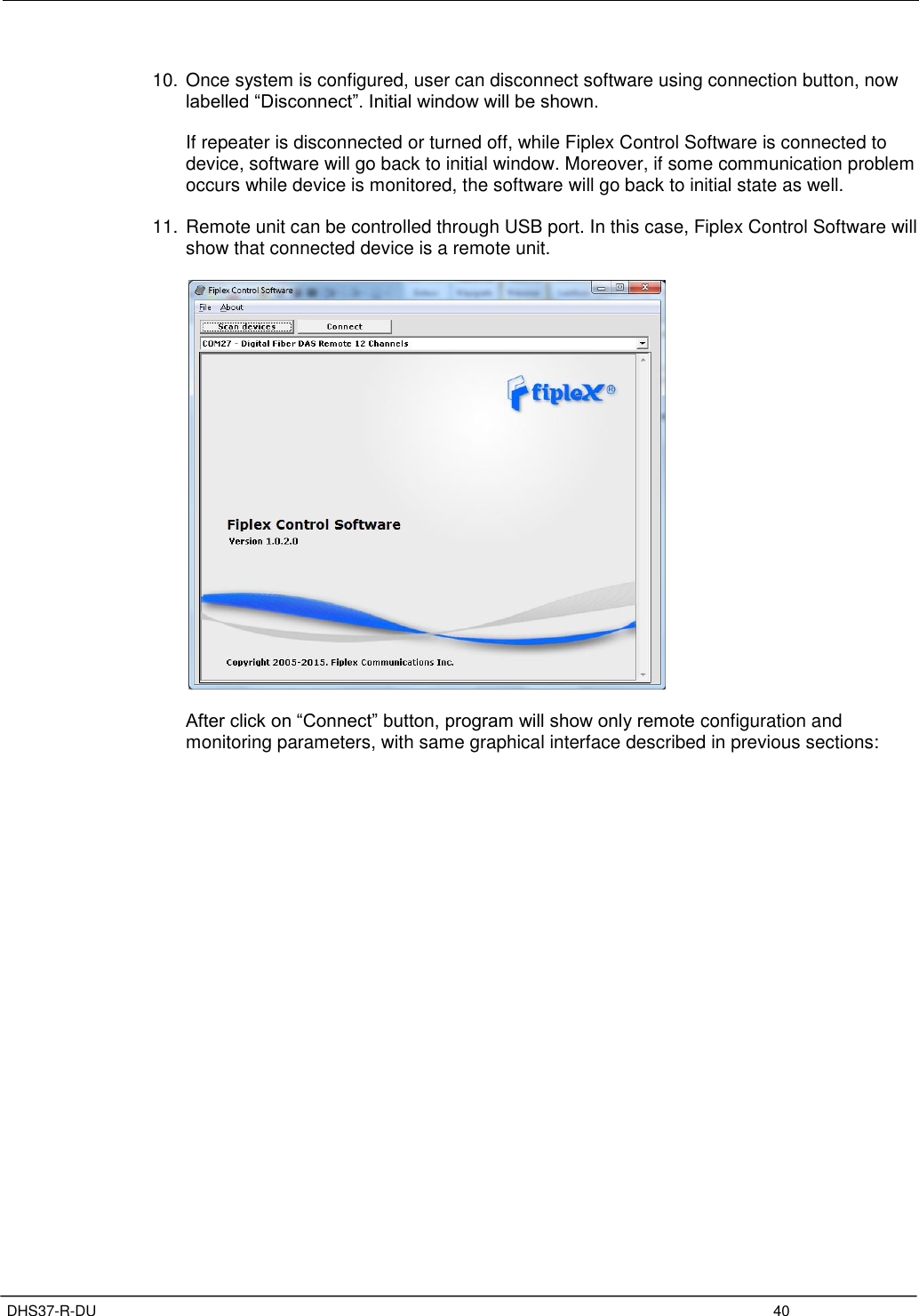 Page 44 of Fiplex Communications DHS37-R-DU SINGLE CHANNEL AMPLIFIER User Manual TETRA User s Manual