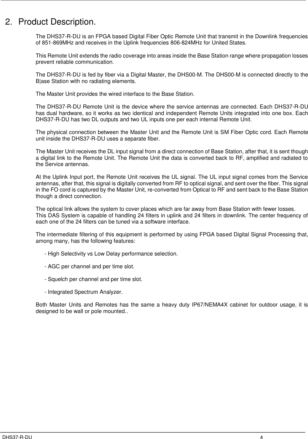 Page 8 of Fiplex Communications DHS37-R-DU SINGLE CHANNEL AMPLIFIER User Manual TETRA User s Manual