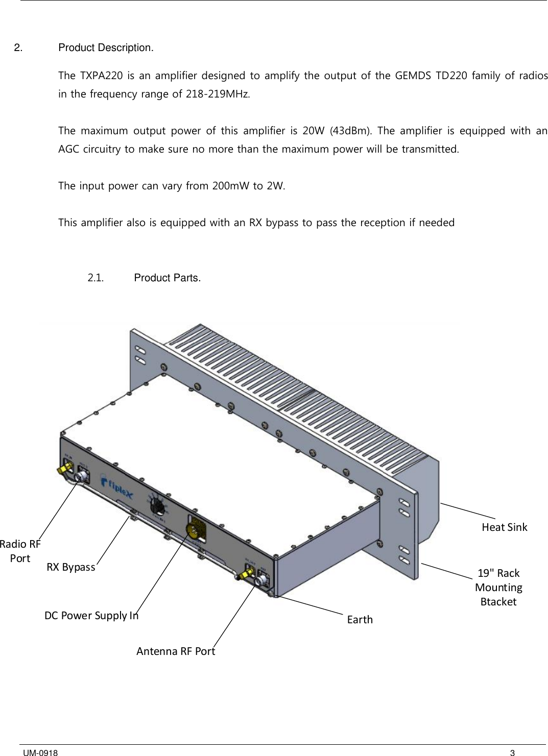 Page 7 of Fiplex Communications TXPA220 MTA-PTC POWER AMPLIFIER User Manual TETRA User s Manual