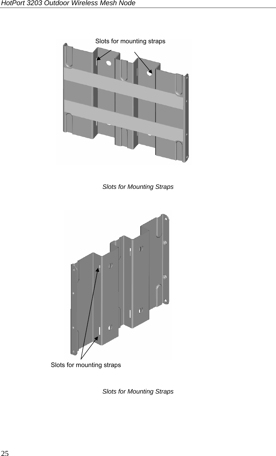 HotPort 3203 Outdoor Wireless Mesh Node  25   Slots for Mounting Straps     Slots for Mounting Straps    Slots for mounting straps  Slots for mounting straps  