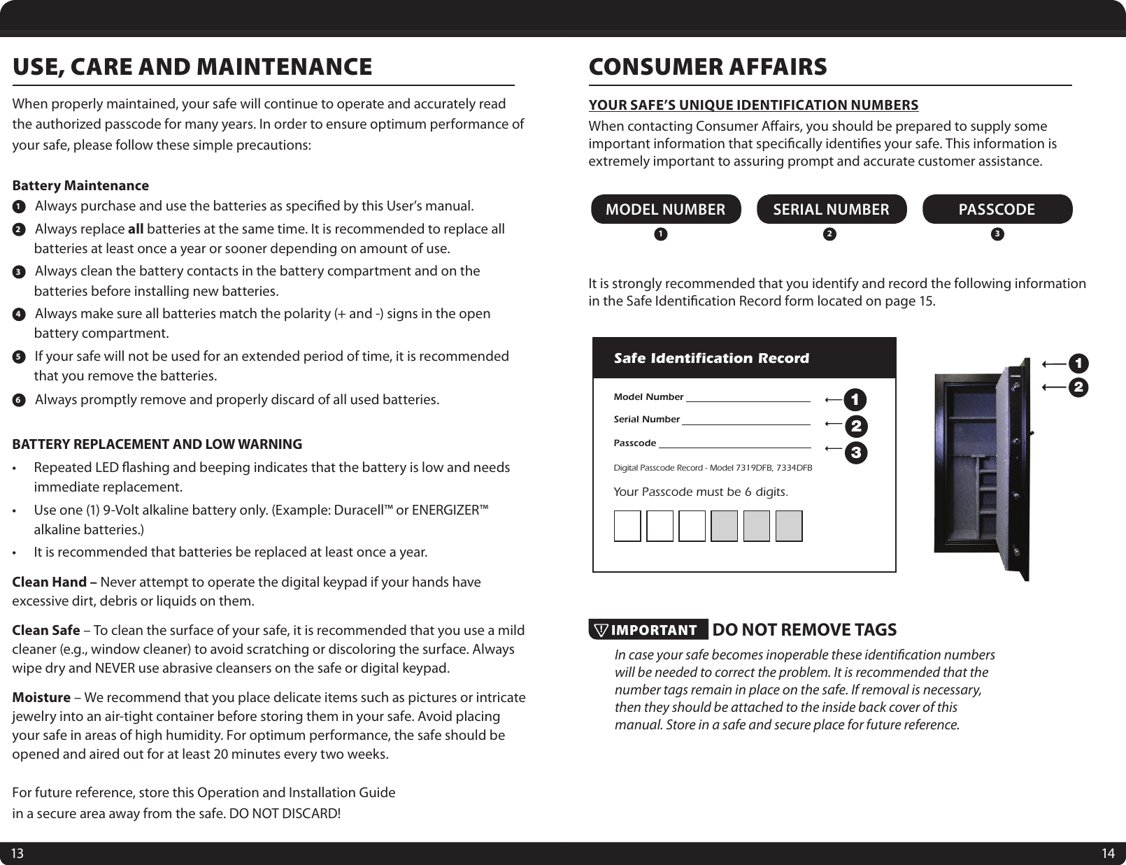 Page 8 of 9 - First-Alert First-Alert-19-Cu-Ft-Gun-Safe-Users-Manual-  First-alert-19-cu-ft-gun-safe-users-manual