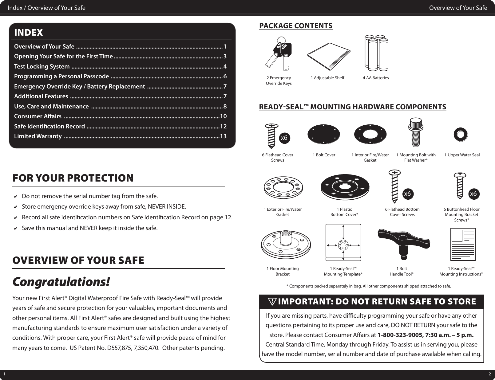 First Alert 2087Df Bd 2092Df Users Manual