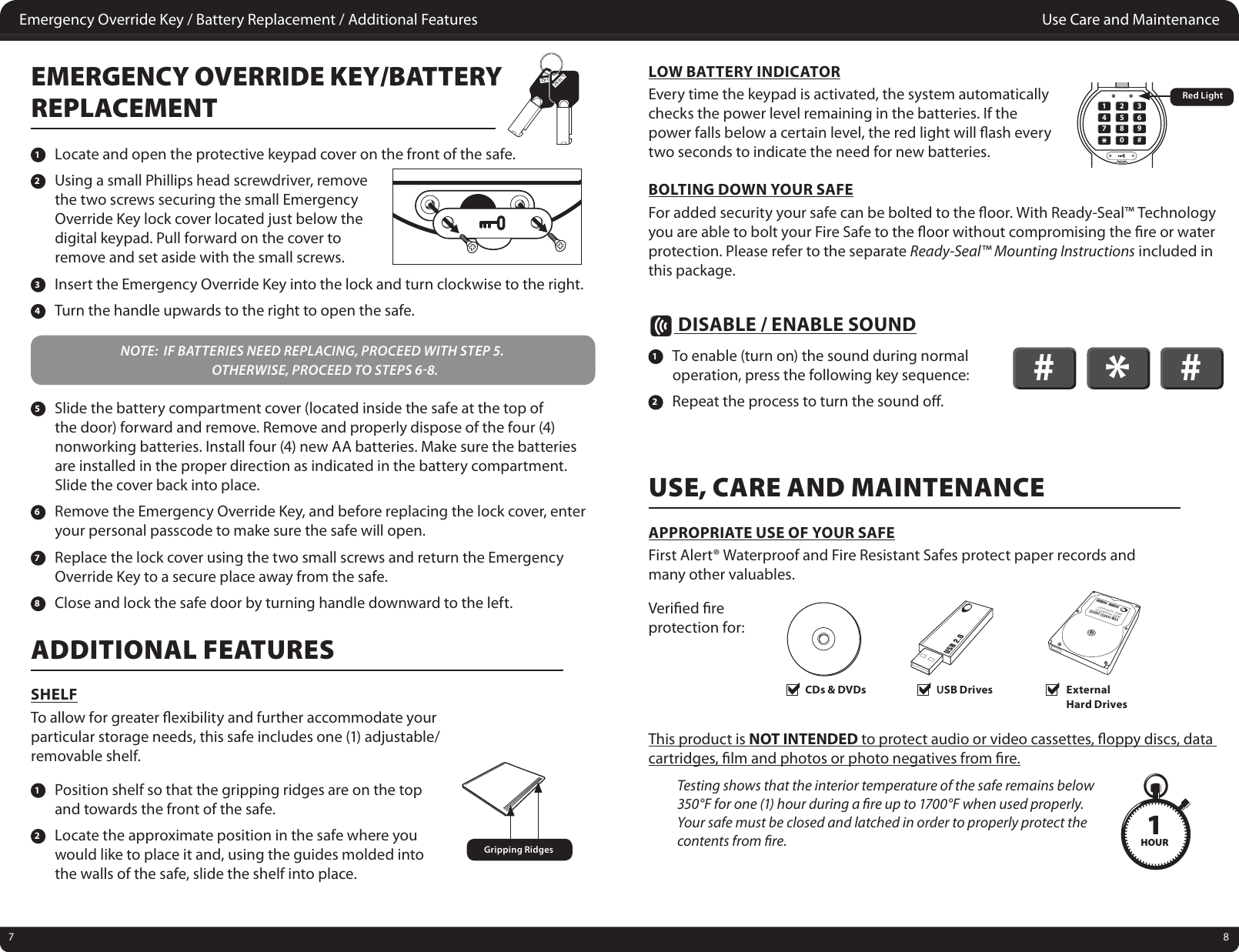 First Alert 2087Df Bd 2092Df Users Manual