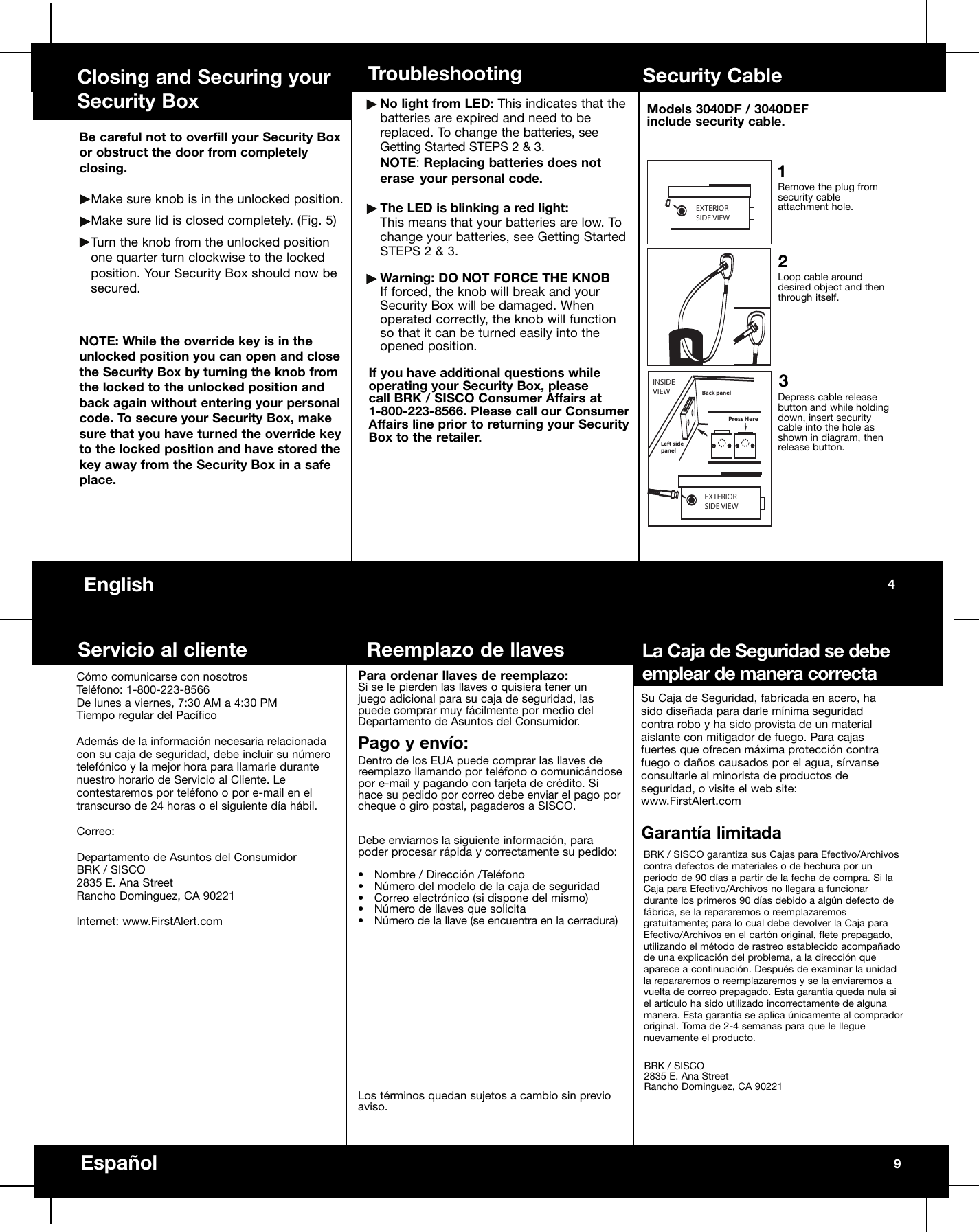 First Alert 3035Def Users Manual MHCB3035D40D51107