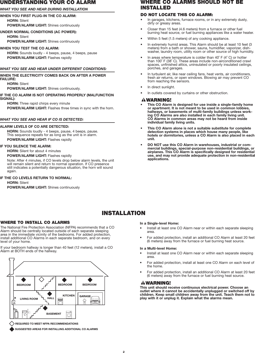 Page 2 of 6 - First-Alert First-Alert-Co600-Users-Manual- M08-0152-002E_CO600p1  First-alert-co600-users-manual