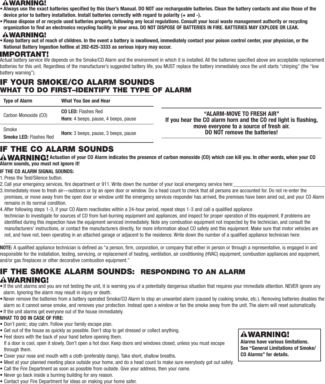 Page 4 of 10 - First-Alert First-Alert-Low-Profile-Combination-Smoke-And-Carbon-Monoxide-Alarm-Users-Manual-  First-alert-low-profile-combination-smoke-and-carbon-monoxide-alarm-users-manual