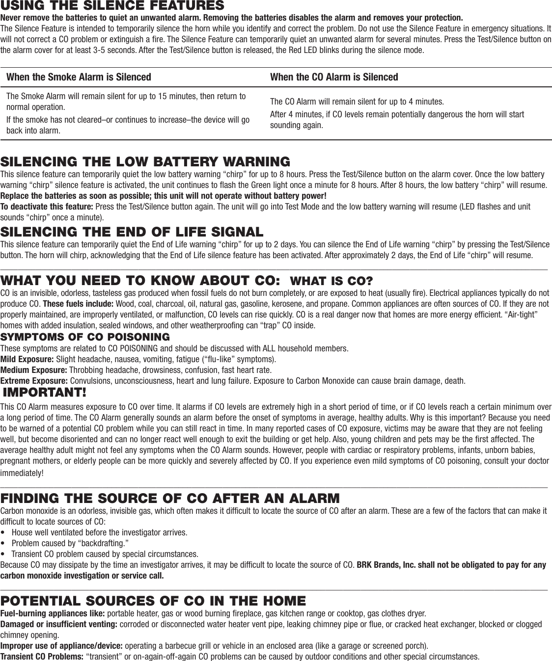 Page 5 of 10 - First-Alert First-Alert-Low-Profile-Combination-Smoke-And-Carbon-Monoxide-Alarm-Users-Manual-  First-alert-low-profile-combination-smoke-and-carbon-monoxide-alarm-users-manual