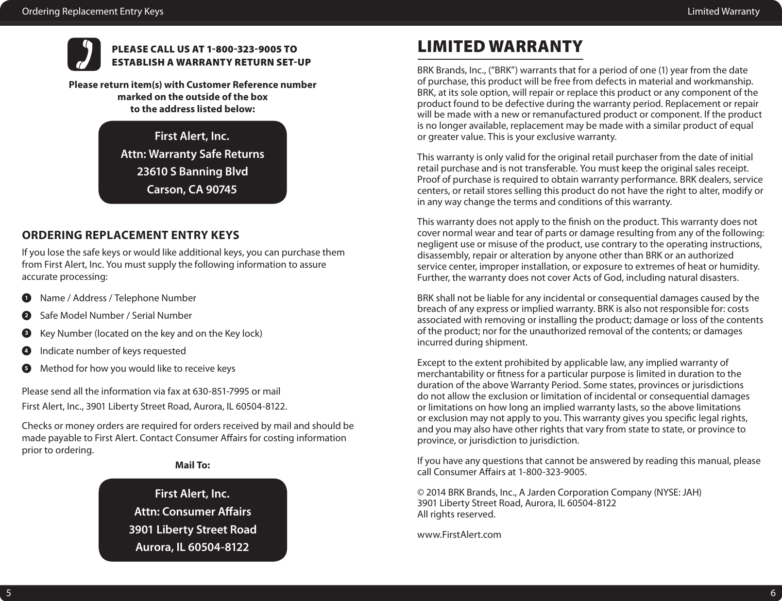 Page 4 of 4 - First-Alert First-Alert-Tsa-Approved-Portable-Security-Chest-Users-Manual-  First-alert-tsa-approved-portable-security-chest-users-manual