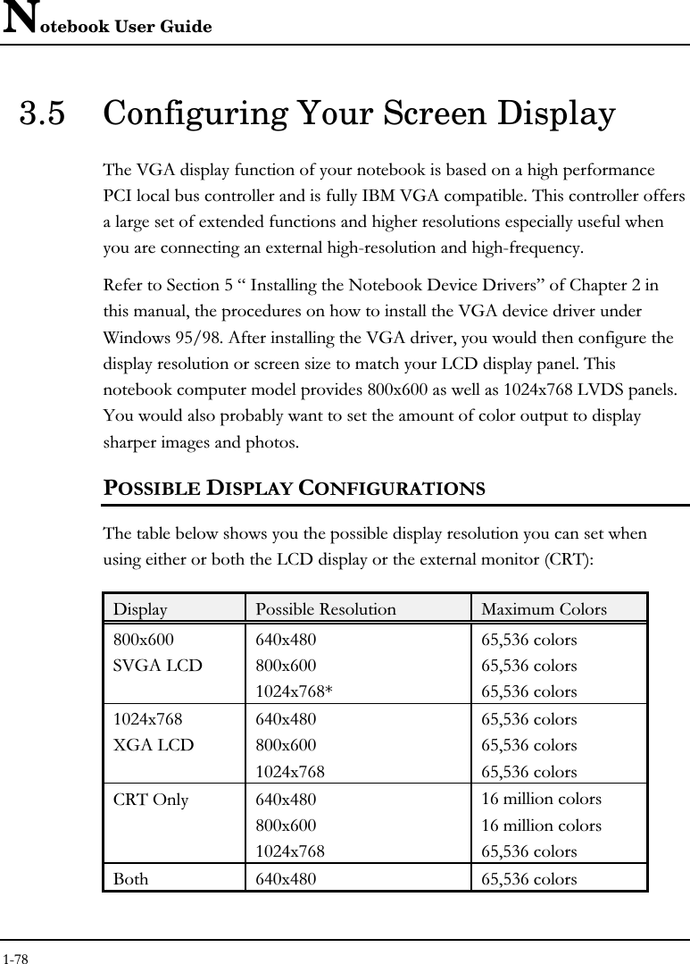 Notebook User Guide3.5 Configuring Your Screen Display&gt;)#!##!&amp;!!#&apos;(&gt;)!&quot;!###0#!!# !!0--#1!&quot;,#!2J.%!.%I#+! &gt;)%!%/ 2*C&quot;)#&gt;)% !#!F!?.&quot;!%C770A77 7+80BAC?&gt;.&quot;5  #!&quot;  ! ?.06,:. &amp;, (0C770A77&gt;)?.A8708C7C770A777+80BACXA229A!A229A!A229A!7+80BACE)?.A8708C7C770A777+80BACA229A!A229A!A229A!, A8708C7C770A777+80BACA!A!A229A!&apos; A8708C7 A229A!