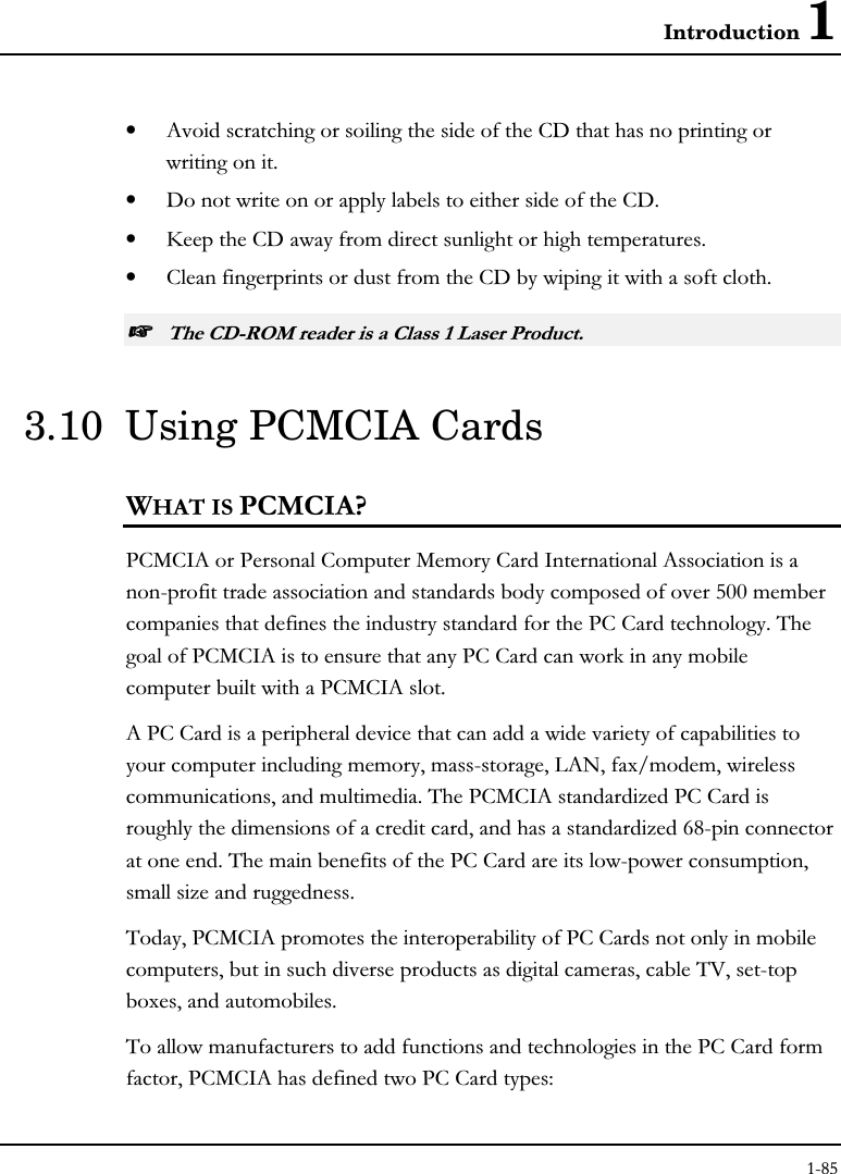 Introduction 1• )%!!#. &quot;• . #.&quot;• D. #!&quot;• ##.  #!&quot;☞☞☞☞ &apos;*%,=B3.10 Using PCMCIA Cards!&amp;()&amp;()!-#!!#%277!##&amp;!&quot;#&amp;()&amp;! ! &amp;()&quot;)&amp;%!! %#!!!-?)#0* !!&quot;&amp;()F&amp;#!!FAC-!!&quot;##&amp; - !F&quot;&amp;()#&amp;!!%!!!&gt;-0&quot; #!#!!&amp;##!&amp;()# &amp;