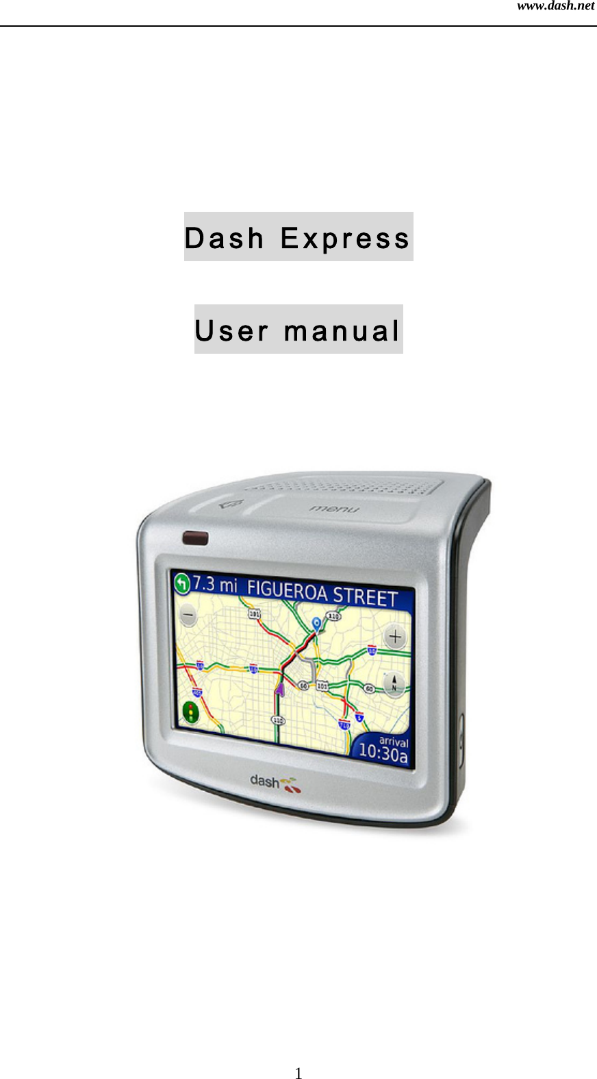 www.dash.net 1   Dash Express User manual 