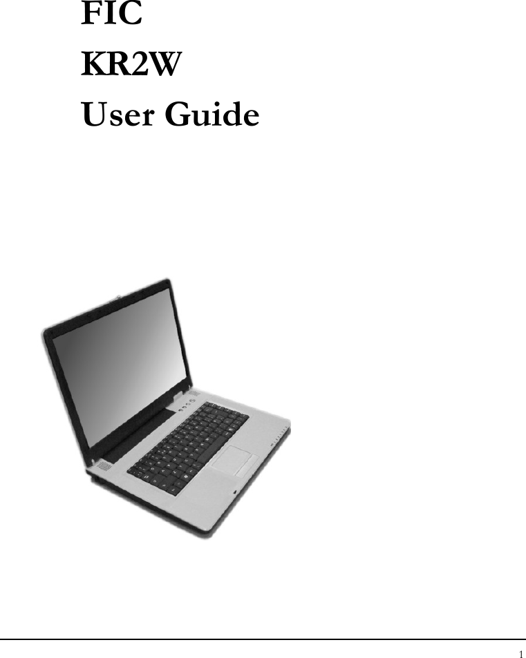 1  FIC  KR2W  User Guide          