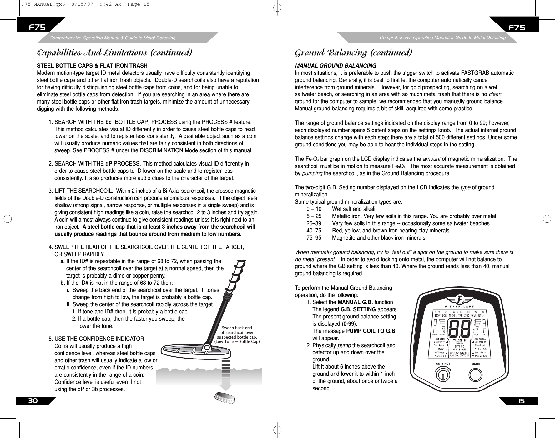 Page 15 of First Texas F75MD Hobby Metal Detector User Manual Layout 1