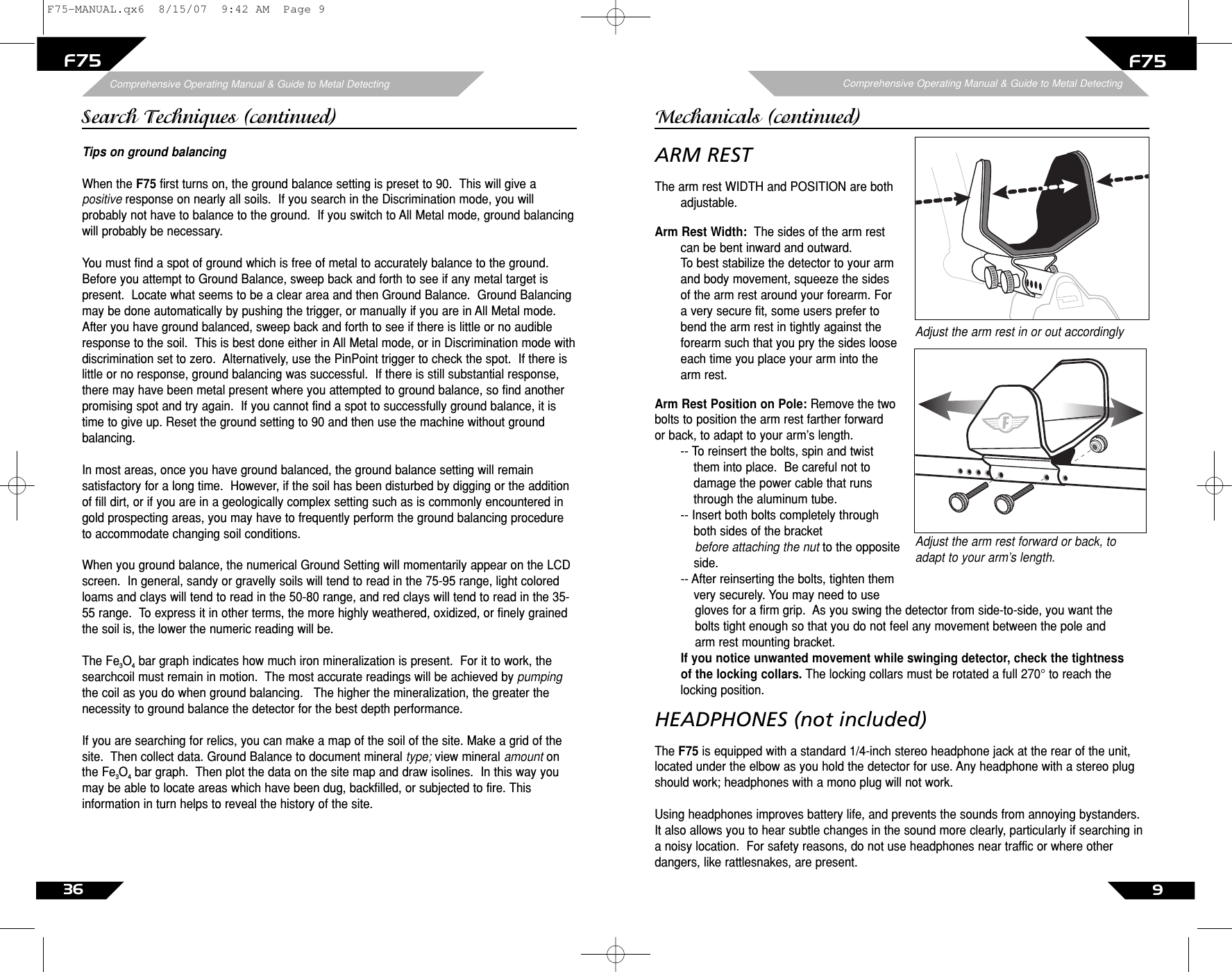 Page 36 of First Texas F75MD Hobby Metal Detector User Manual Layout 1