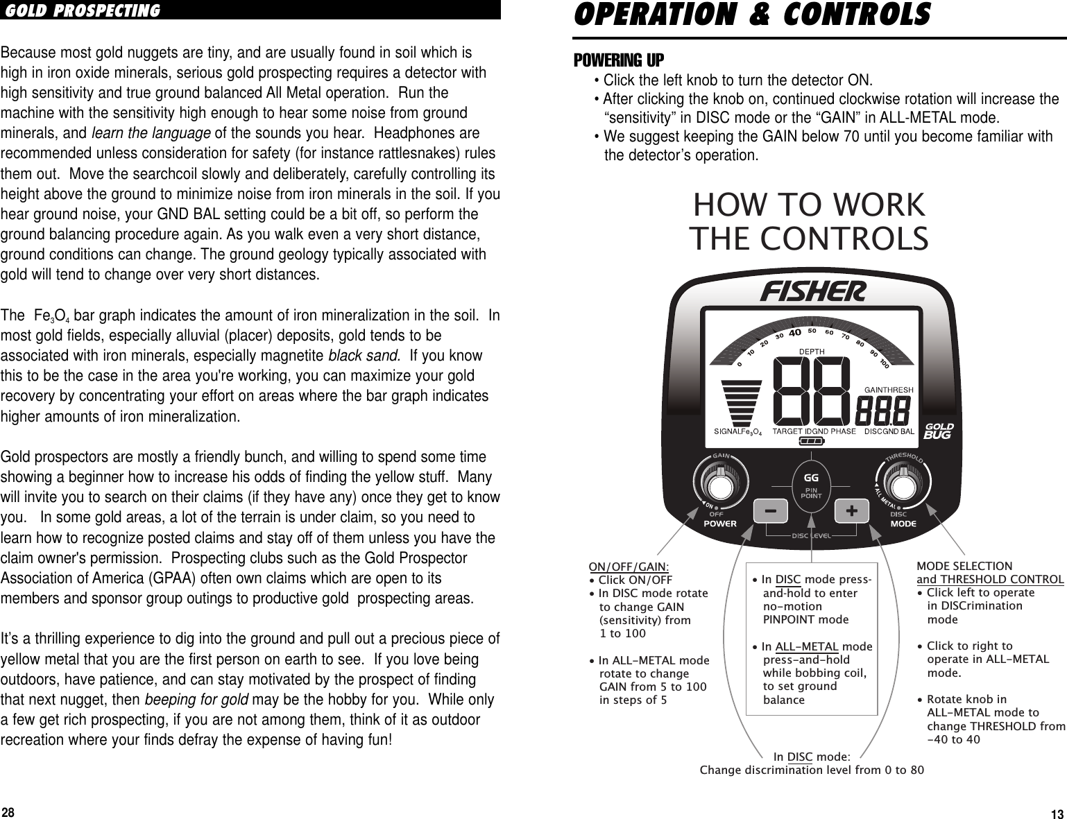 Page 13 of First Texas GB Metal Detector- Goldbug User Manual BHplatinumMANUAL printer 