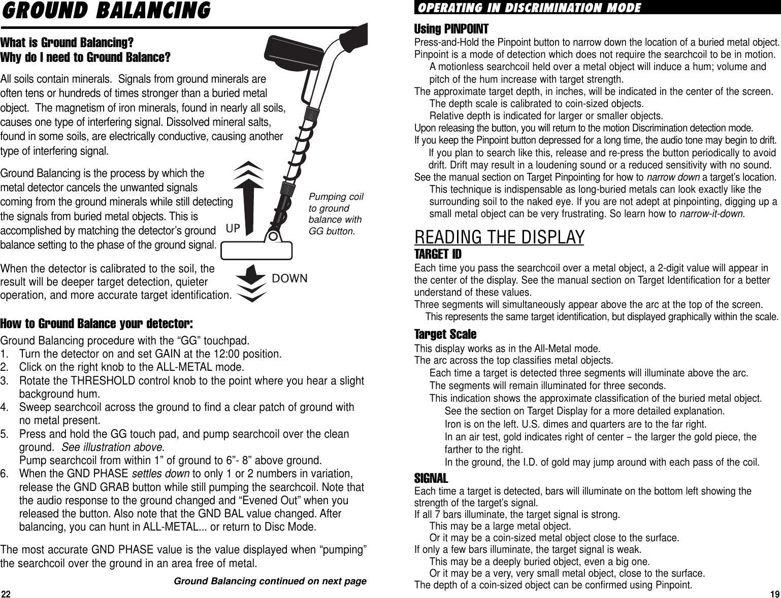 Page 19 of First Texas GB Metal Detector- Goldbug User Manual BHplatinumMANUAL printer 
