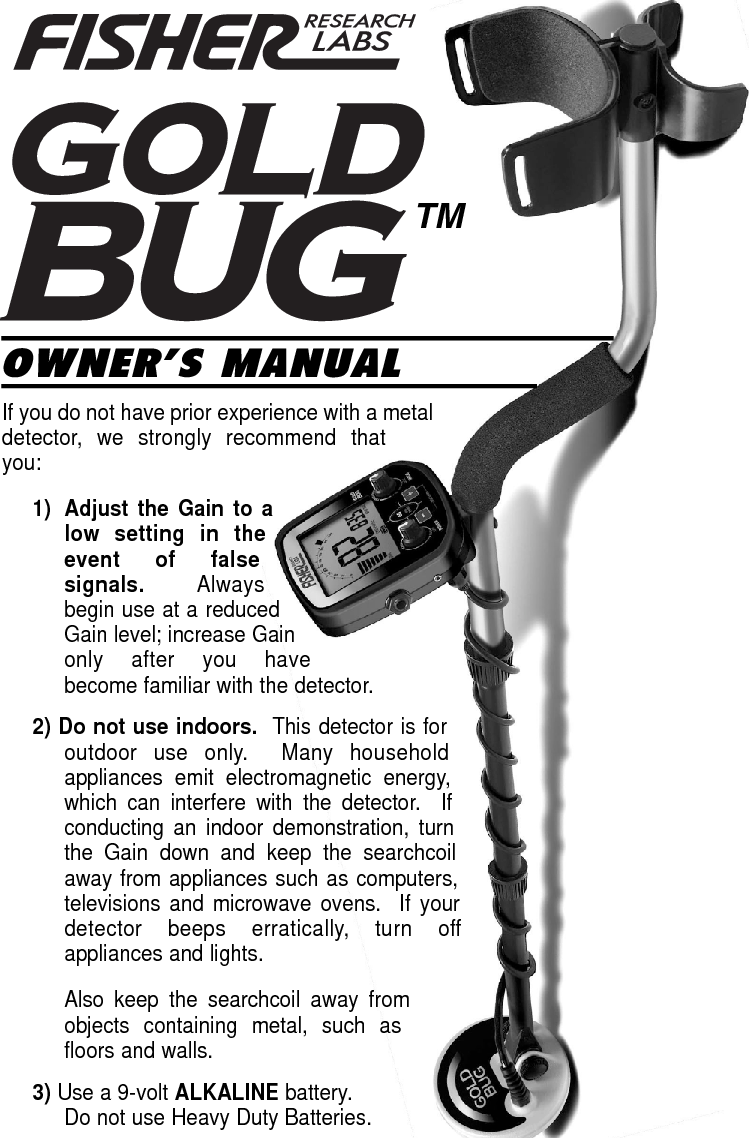 Page 2 of First Texas GB Metal Detector- Goldbug User Manual BHplatinumMANUAL printer 