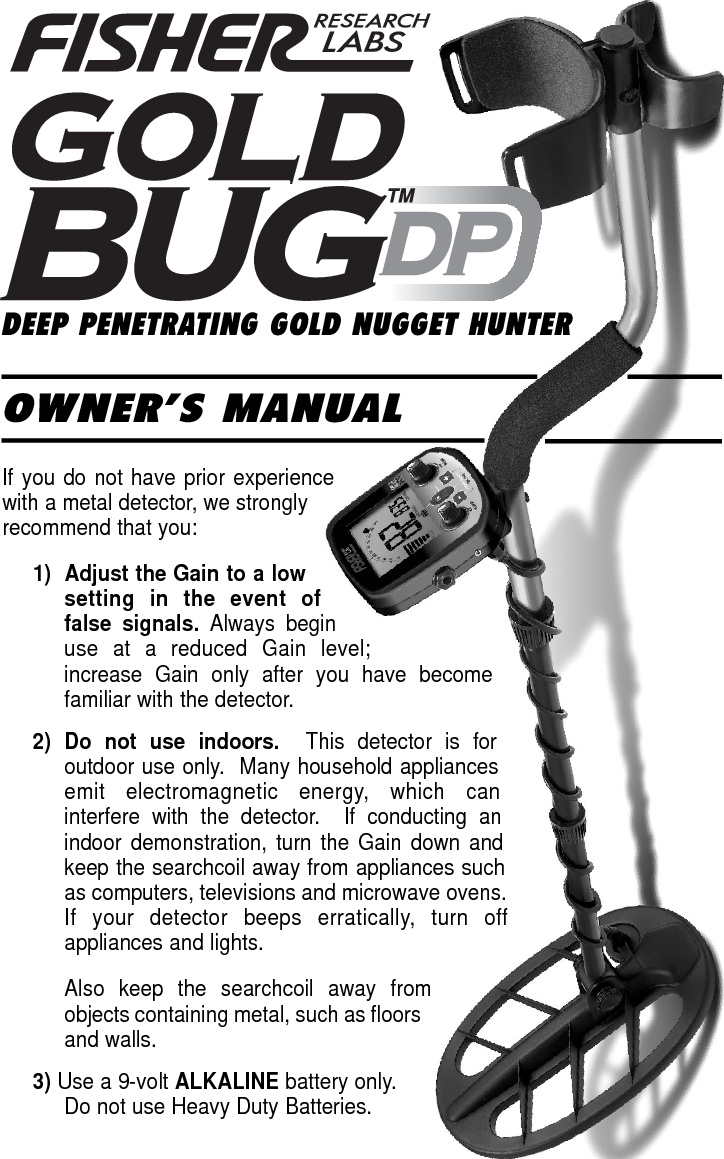 Page 2 of First Texas GB Metal Detector- Goldbug User Manual BHplatinumMANUAL printer 