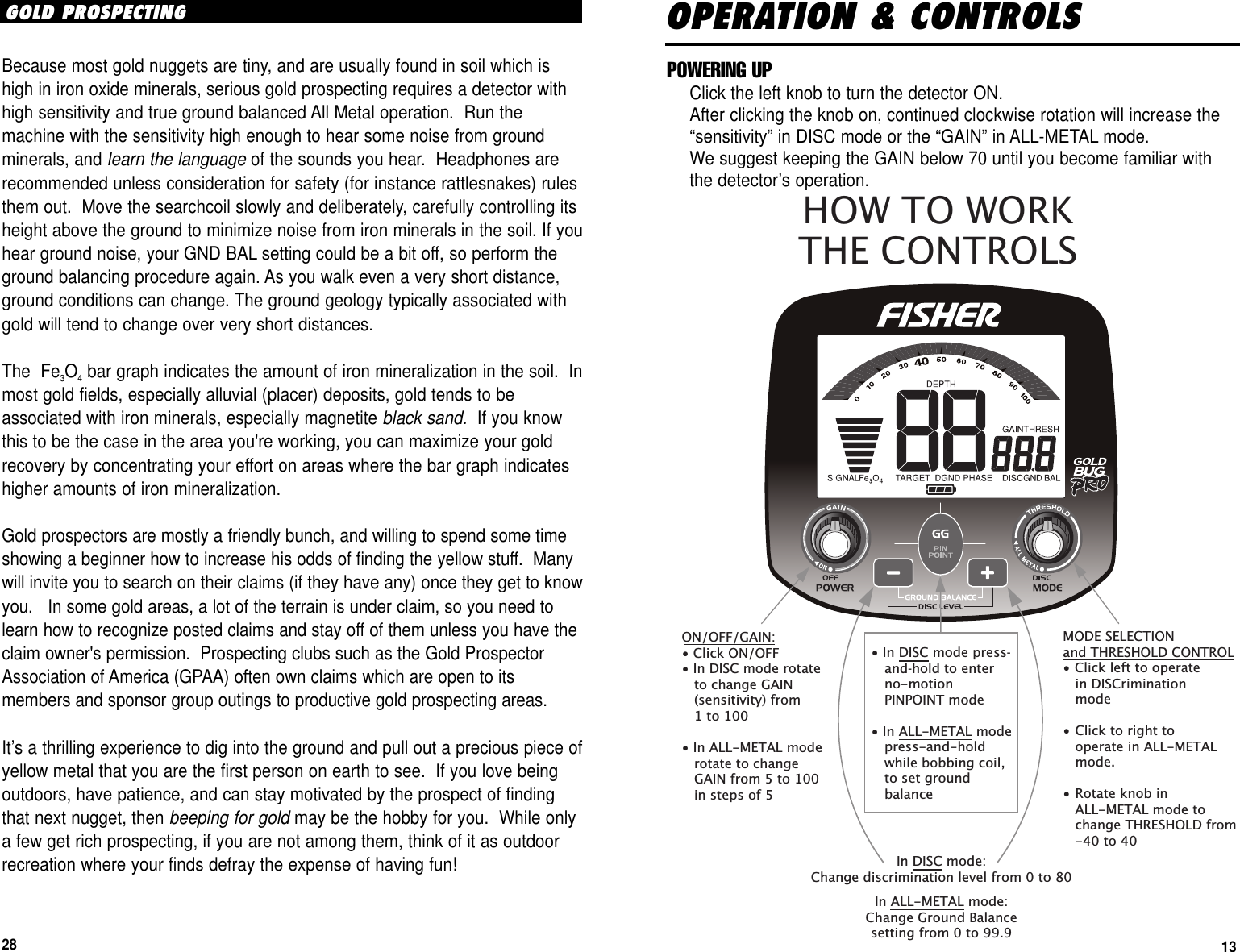 Page 28 of First Texas GB Metal Detector- Goldbug User Manual BHplatinumMANUAL printer 