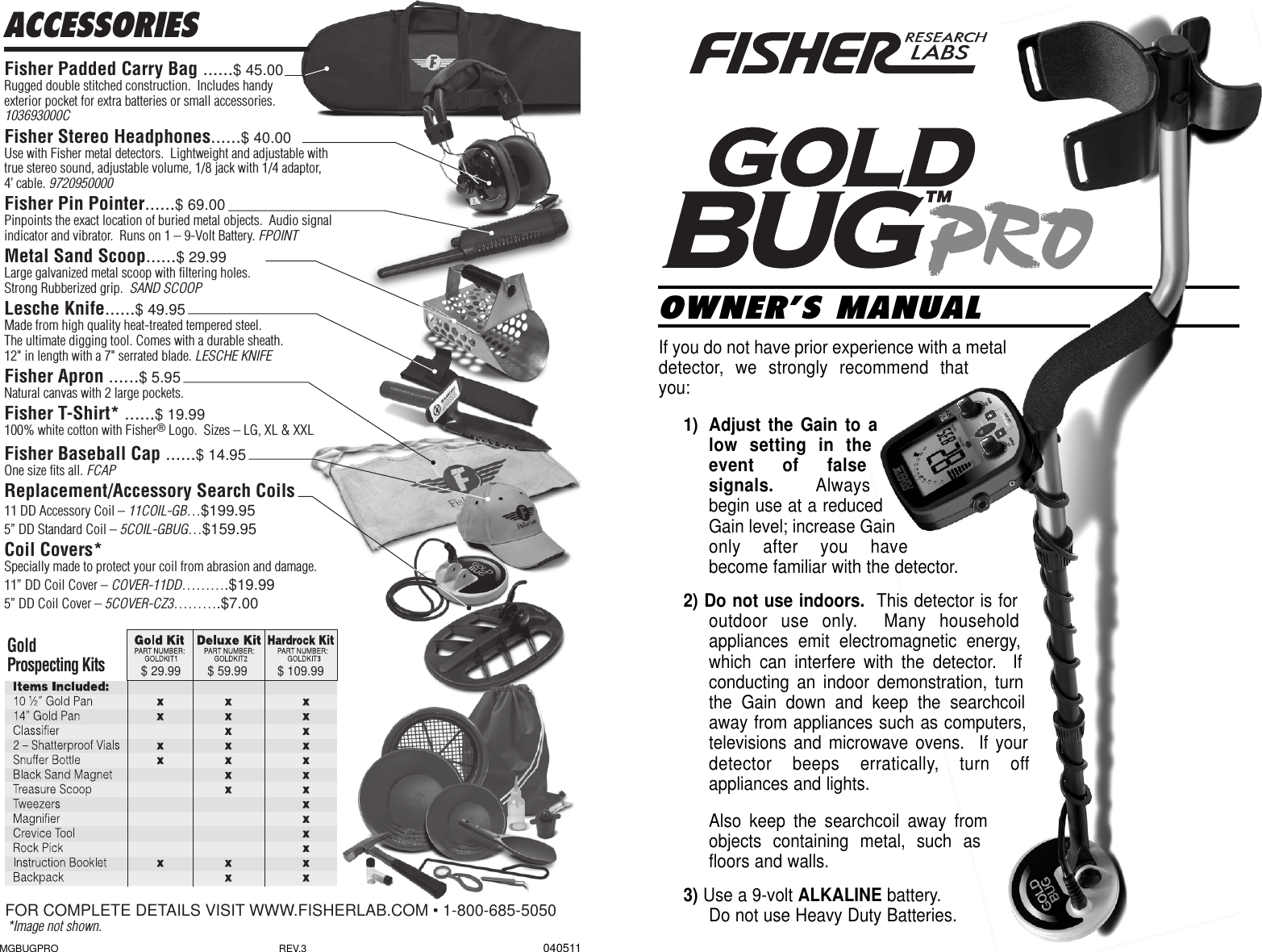 Page 1 of First Texas GB Metal Detector- Goldbug User Manual BHplatinumMANUAL printer 