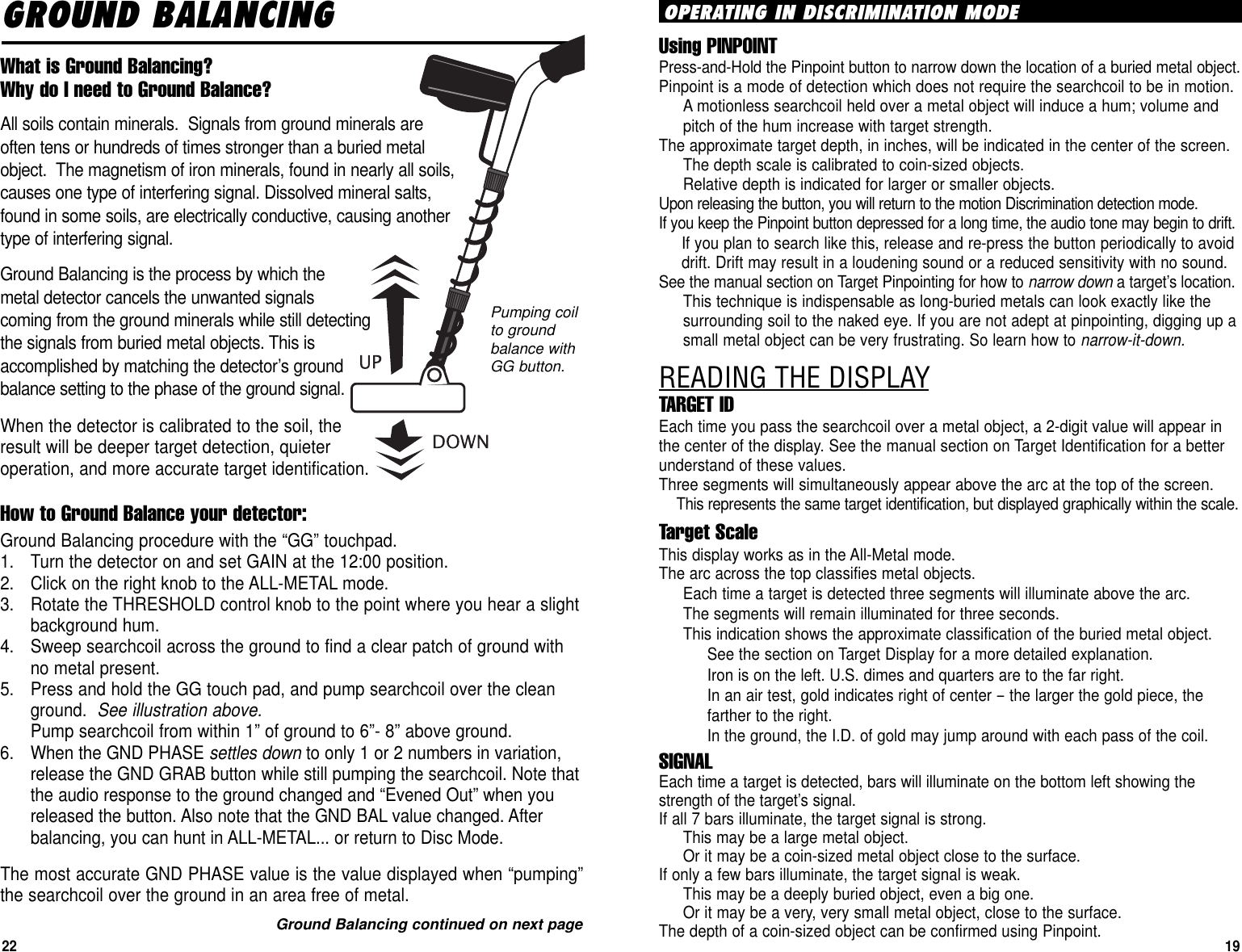 Page 19 of First Texas GB Metal Detector- Goldbug User Manual BHplatinumMANUAL printer 