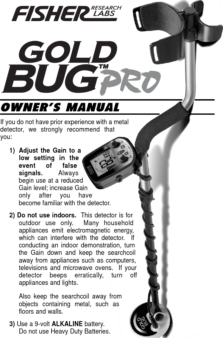 Page 2 of First Texas GB Metal Detector- Goldbug User Manual BHplatinumMANUAL printer 
