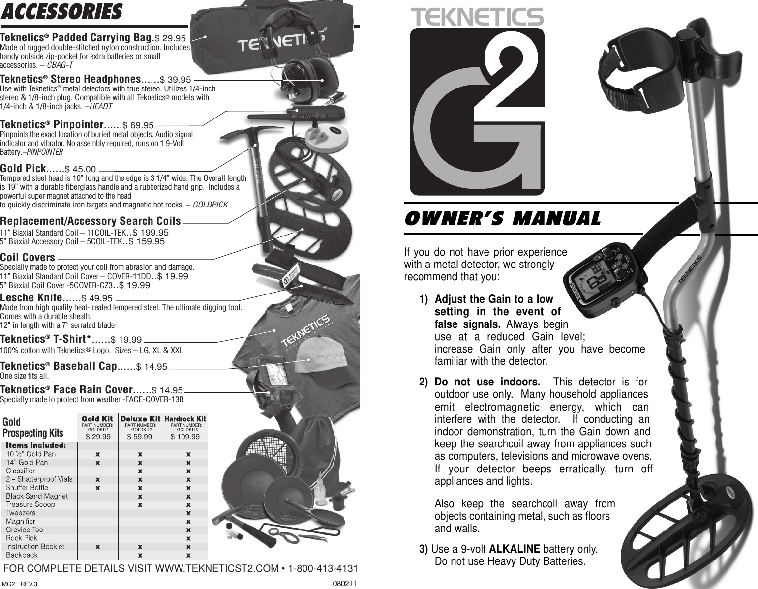 Page 1 of First Texas GB Metal Detector- Goldbug User Manual BHplatinumMANUAL printer 