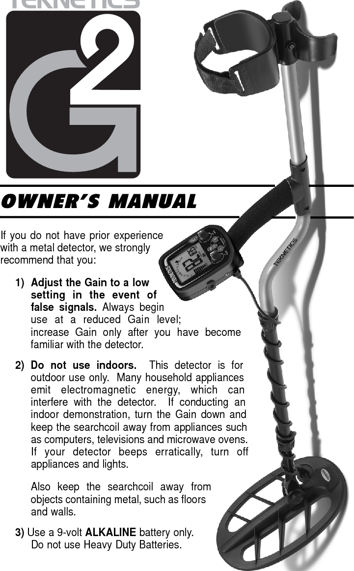 Page 2 of First Texas GB Metal Detector- Goldbug User Manual BHplatinumMANUAL printer 