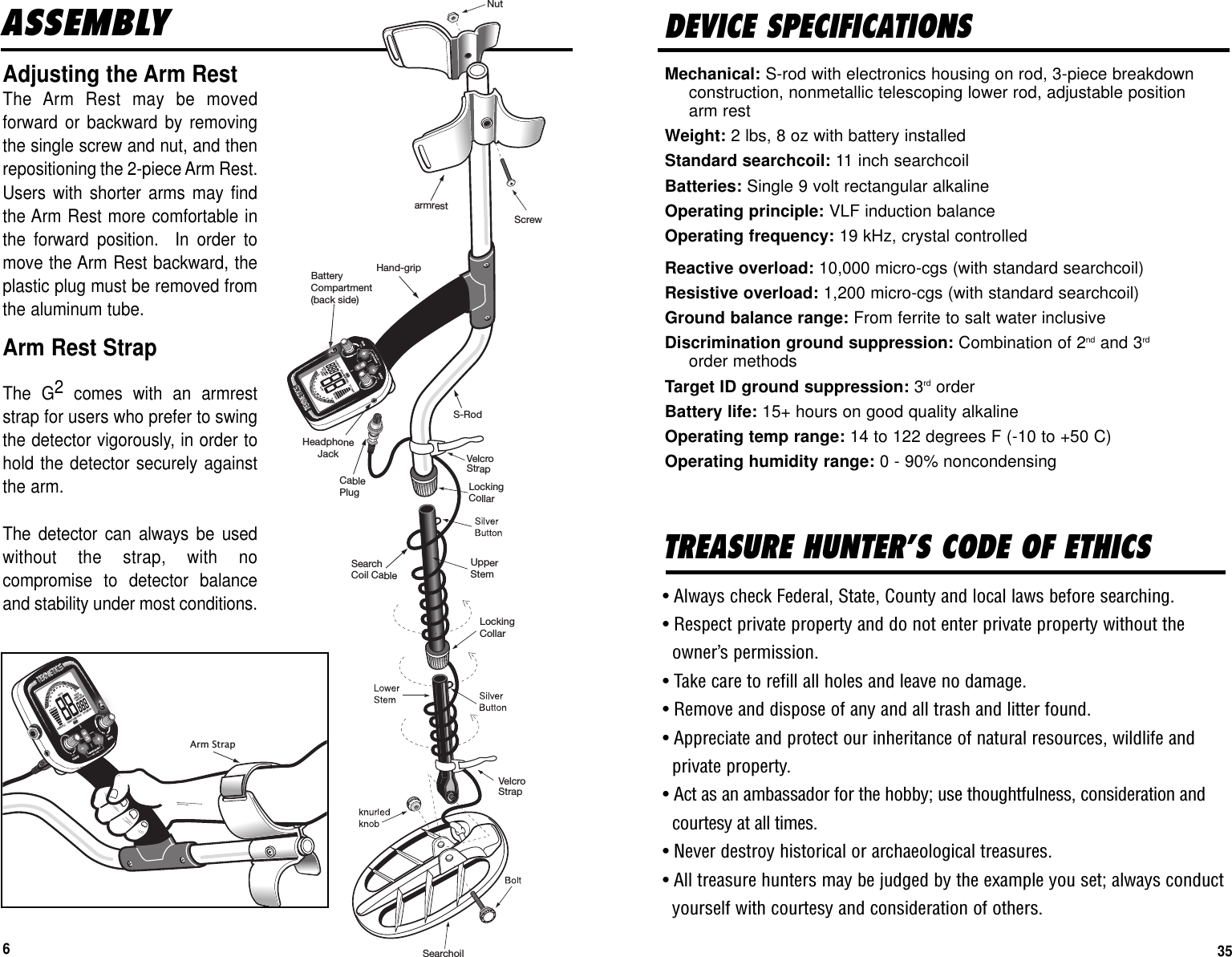 Page 35 of First Texas GB Metal Detector- Goldbug User Manual BHplatinumMANUAL printer 