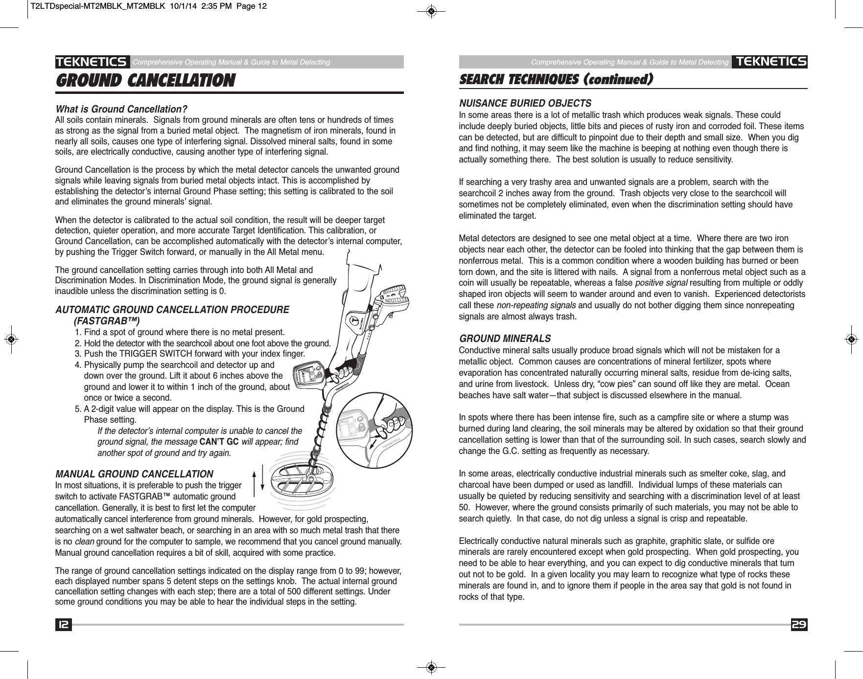 Page 12 of First Texas T2MD Professional Metal Detector User Manual Layout 1