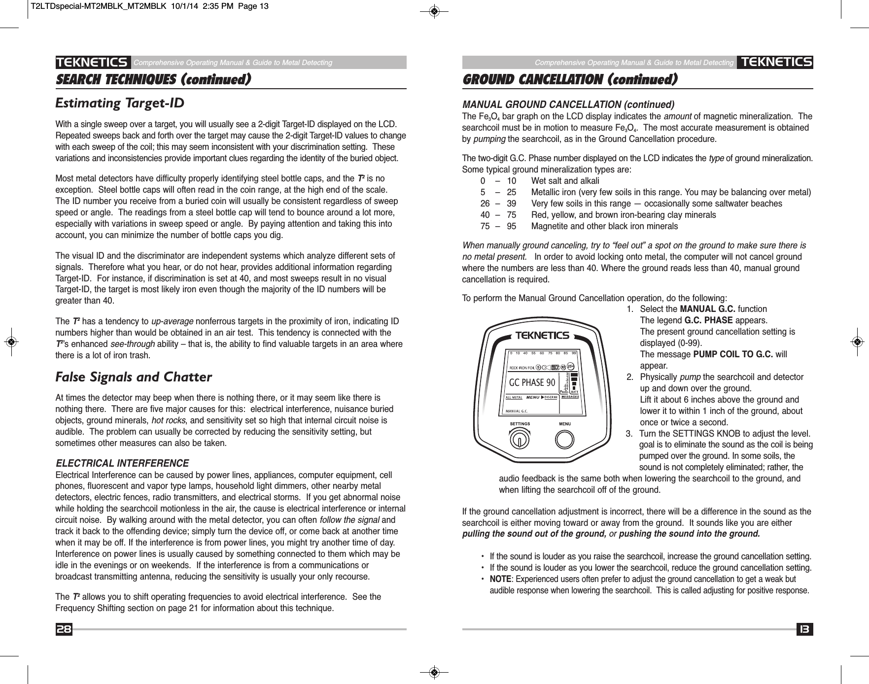 Page 13 of First Texas T2MD Professional Metal Detector User Manual Layout 1