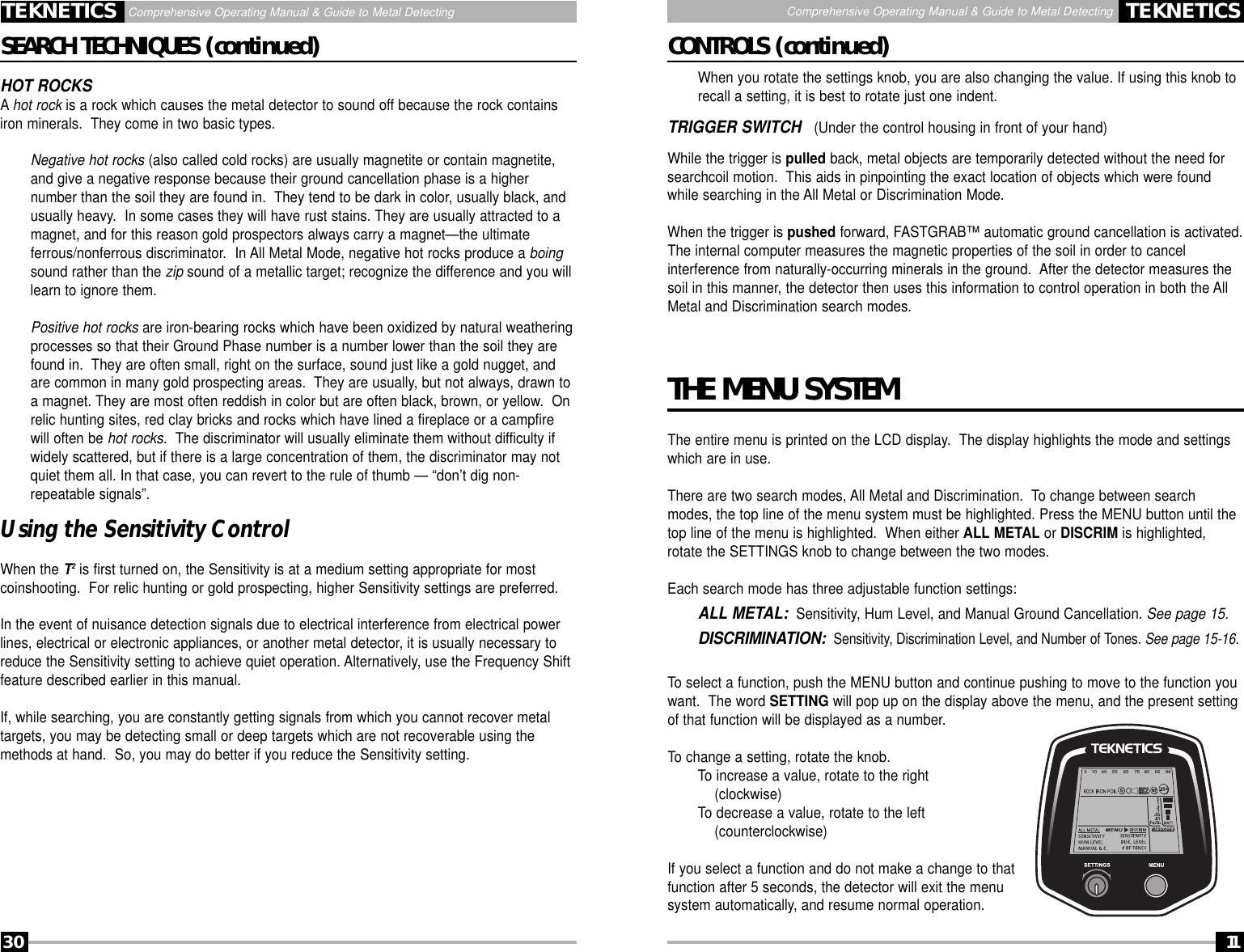 Page 30 of First Texas T2MD Professional Metal Detector User Manual Layout 1