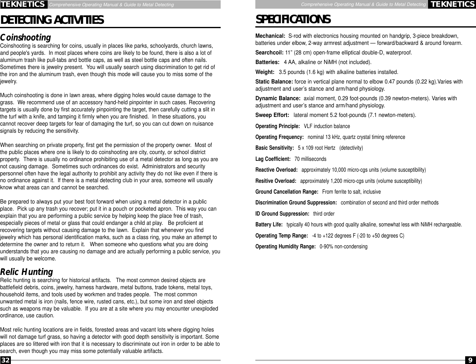 Page 9 of First Texas T2MD Professional Metal Detector User Manual Layout 1