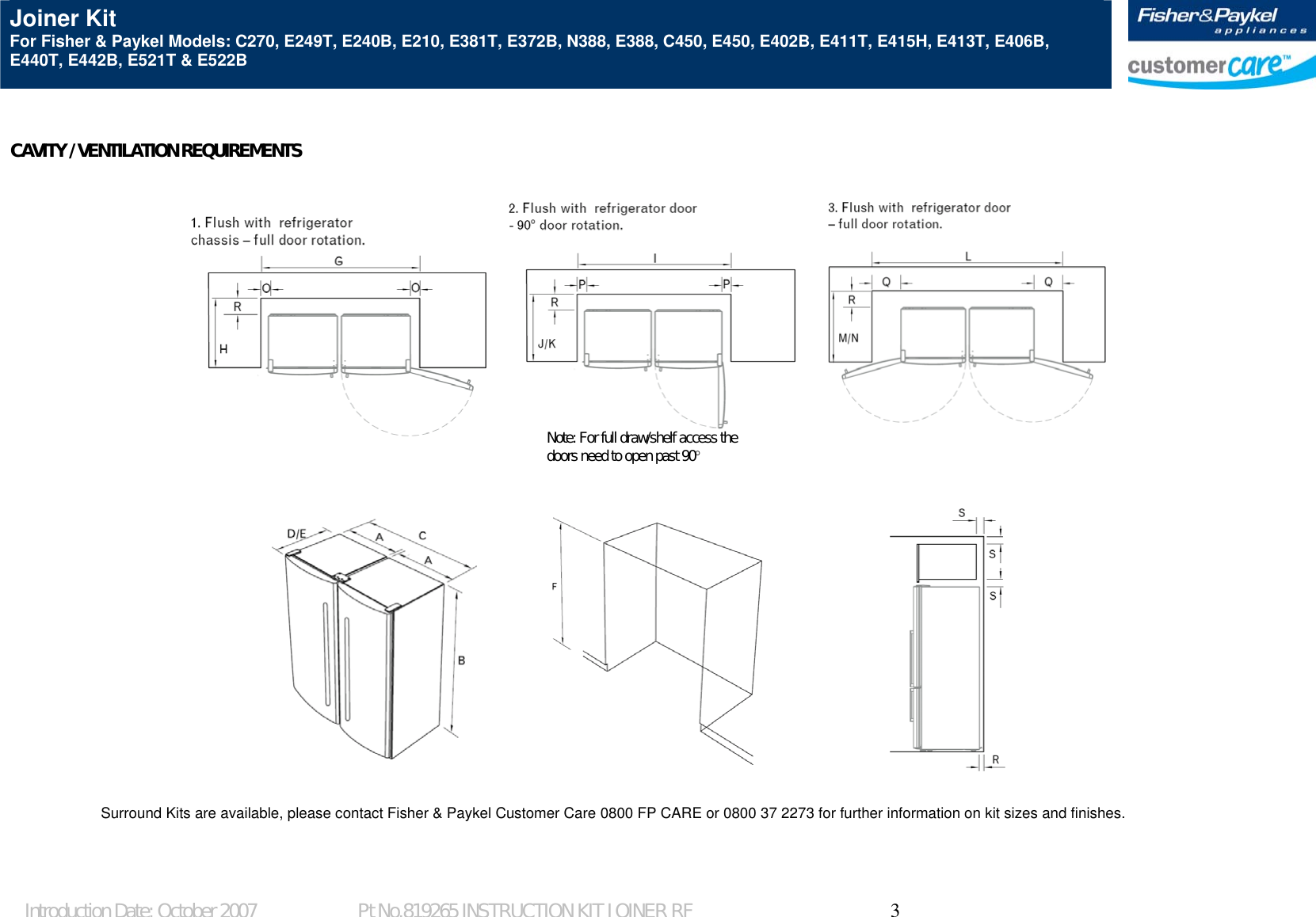 Page 3 of 7 - Fisher-And-Paykel Fisher-And-Paykel-Joiner-Kit-Silver-Installation-Guide- 819265 Instructn Sheet Joiner Kit  Fisher-and-paykel-joiner-kit-silver-installation-guide