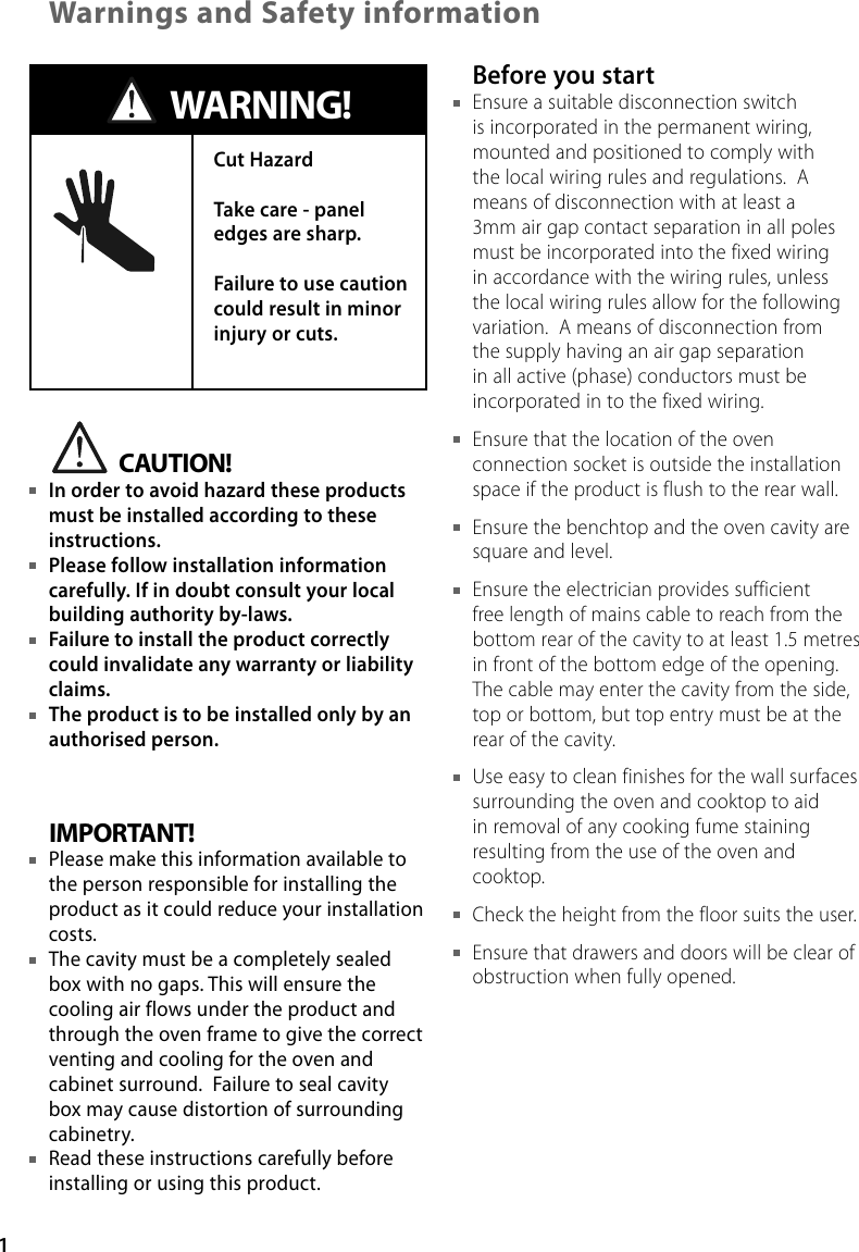 Page 2 of 8 - Fisher-And-Paykel Fisher-And-Paykel-Nz-Au-Bi602Cte-Users-Manual- 541768C_BIcombo_INST  Fisher-and-paykel-nz-au-bi602cte-users-manual