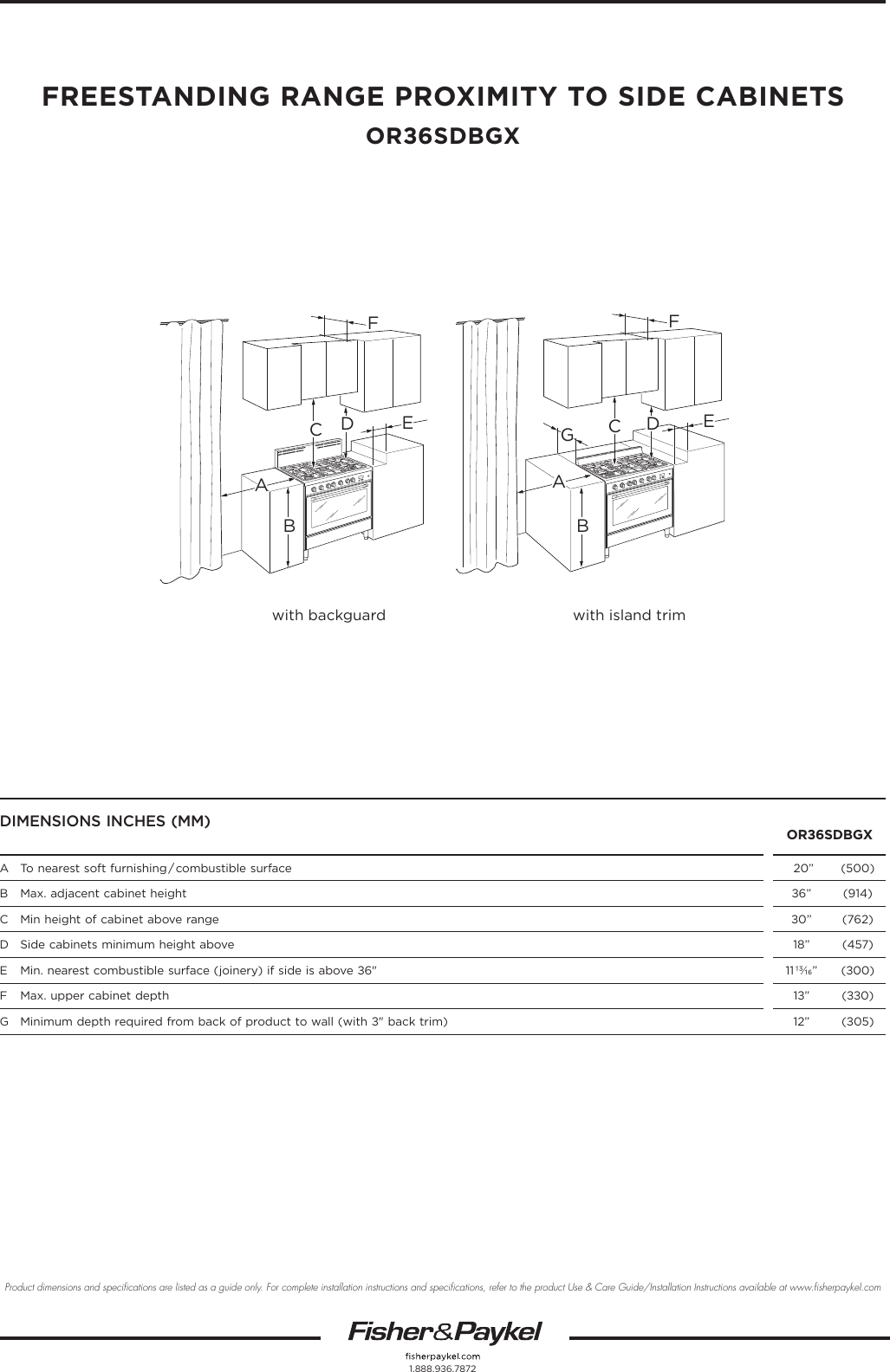 Page 2 of 2 - Fisher-And-Paykel Fisher-And-Paykel-Or36Sdbgx2-Installation-Worksheet-  Fisher-and-paykel-or36sdbgx2-installation-worksheet