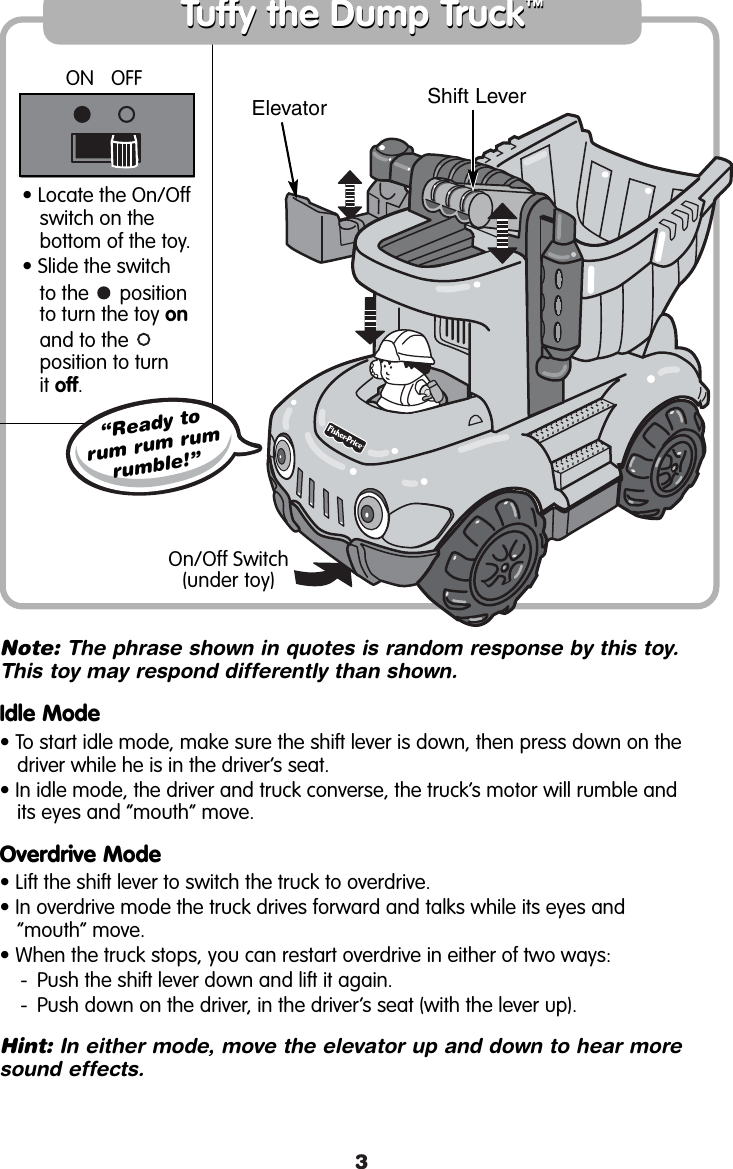 Page 3 of 6 - Fisher-Price Fisher-Price-77705-Instruction-Sheet-  Fisher-price-77705-instruction-sheet