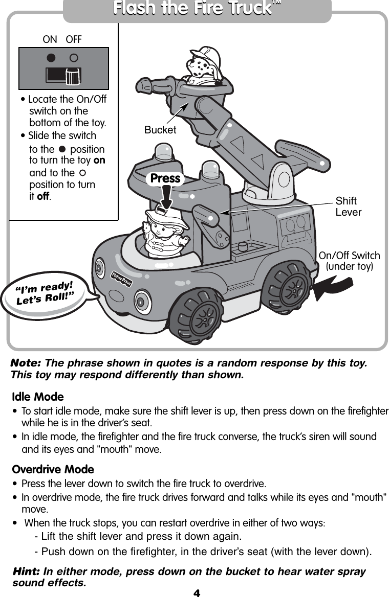 Page 4 of 6 - Fisher-Price Fisher-Price-77705-Instruction-Sheet-  Fisher-price-77705-instruction-sheet