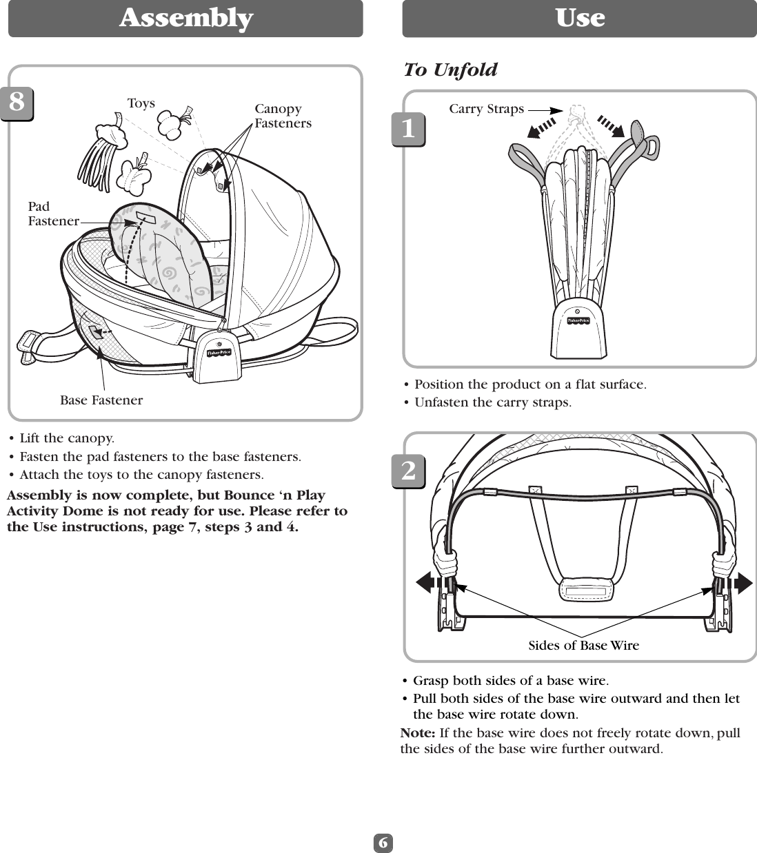 Page 6 of 8 - Fisher-Price Fisher-Price-Bounce-N-Play-Activity-Dome-79534-Users-Manual- 9534 US#B-0920  Fisher-price-bounce-n-play-activity-dome-79534-users-manual