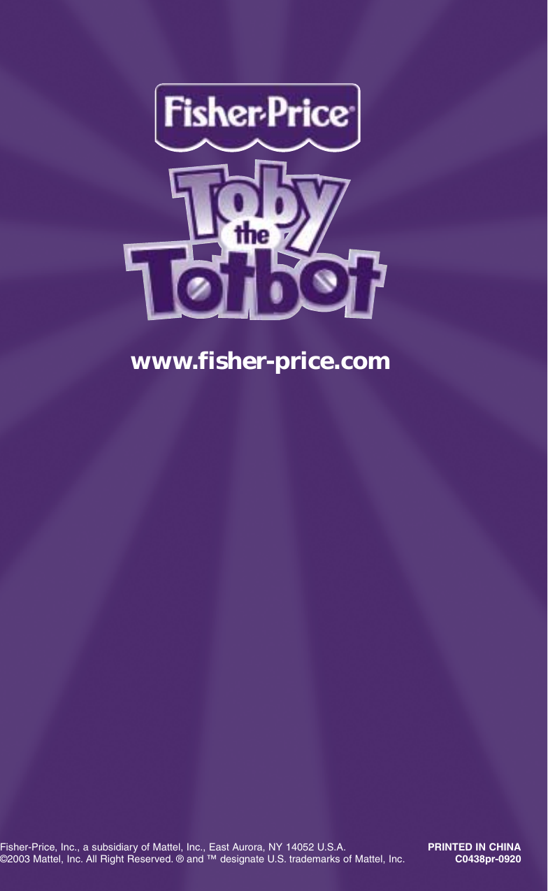 Page 6 of 6 - Fisher-Price Fisher-Price-C0438-Instruction-Sheet-  Fisher-price-c0438-instruction-sheet