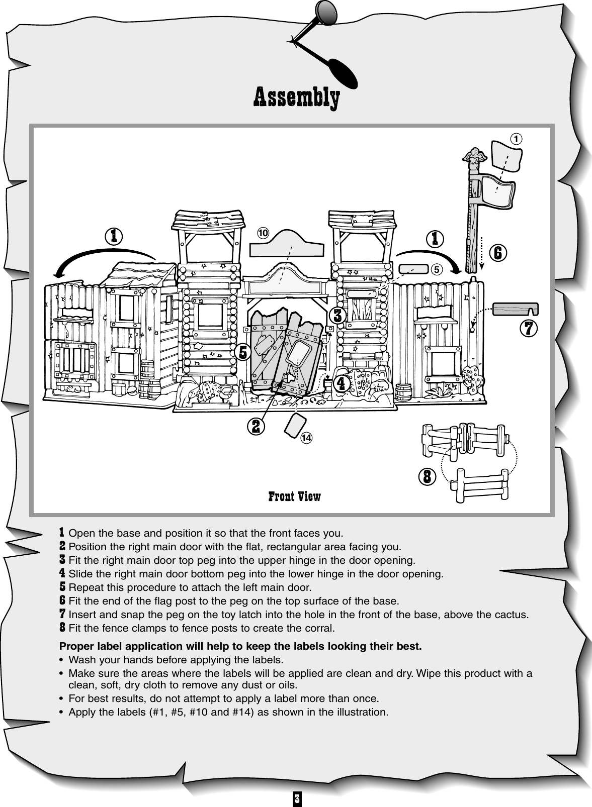 Page 3 of 6 - Fisher-Price Fisher-Price-Fort-Dakota-77029-Users-Manual-  Fisher-price-fort-dakota-77029-users-manual