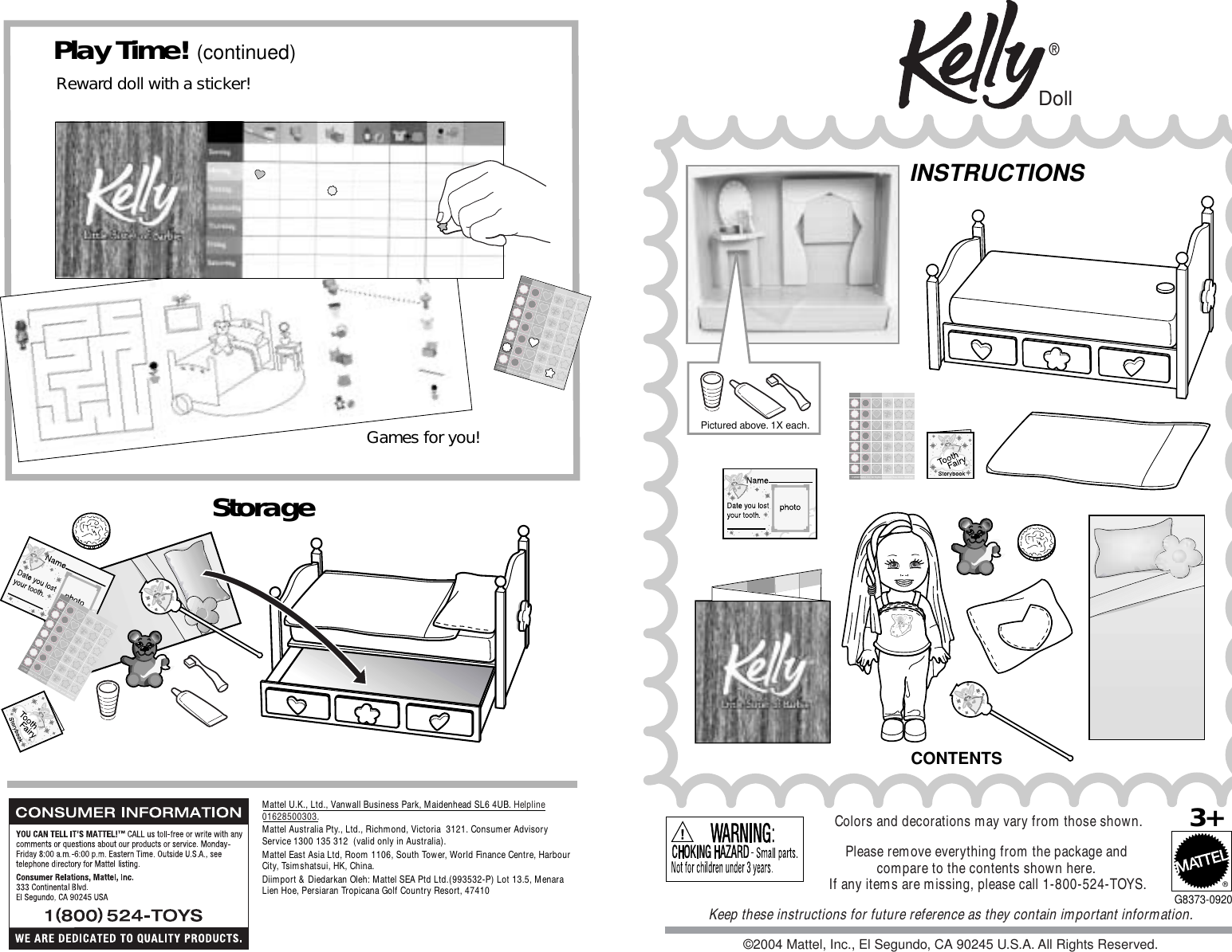 Page 3 of 4 - Fisher-Price Fisher-Price-G8042-Instruction-Sheet- G8042-0920.qrk  Fisher-price-g8042-instruction-sheet