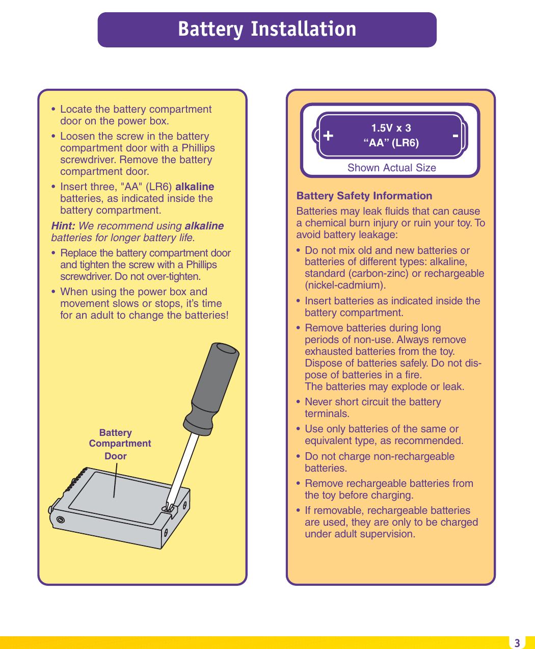 Page 3 of 12 - Fisher-Price Fisher-Price-Imaginext-B1837-Users-Manual-  Fisher-price-imaginext-b1837-users-manual