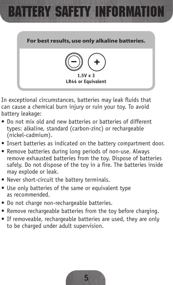 Page 5 of 6 - Fisher-Price Fisher-Price-L5111-Instruction-Sheet-  Fisher-price-l5111-instruction-sheet