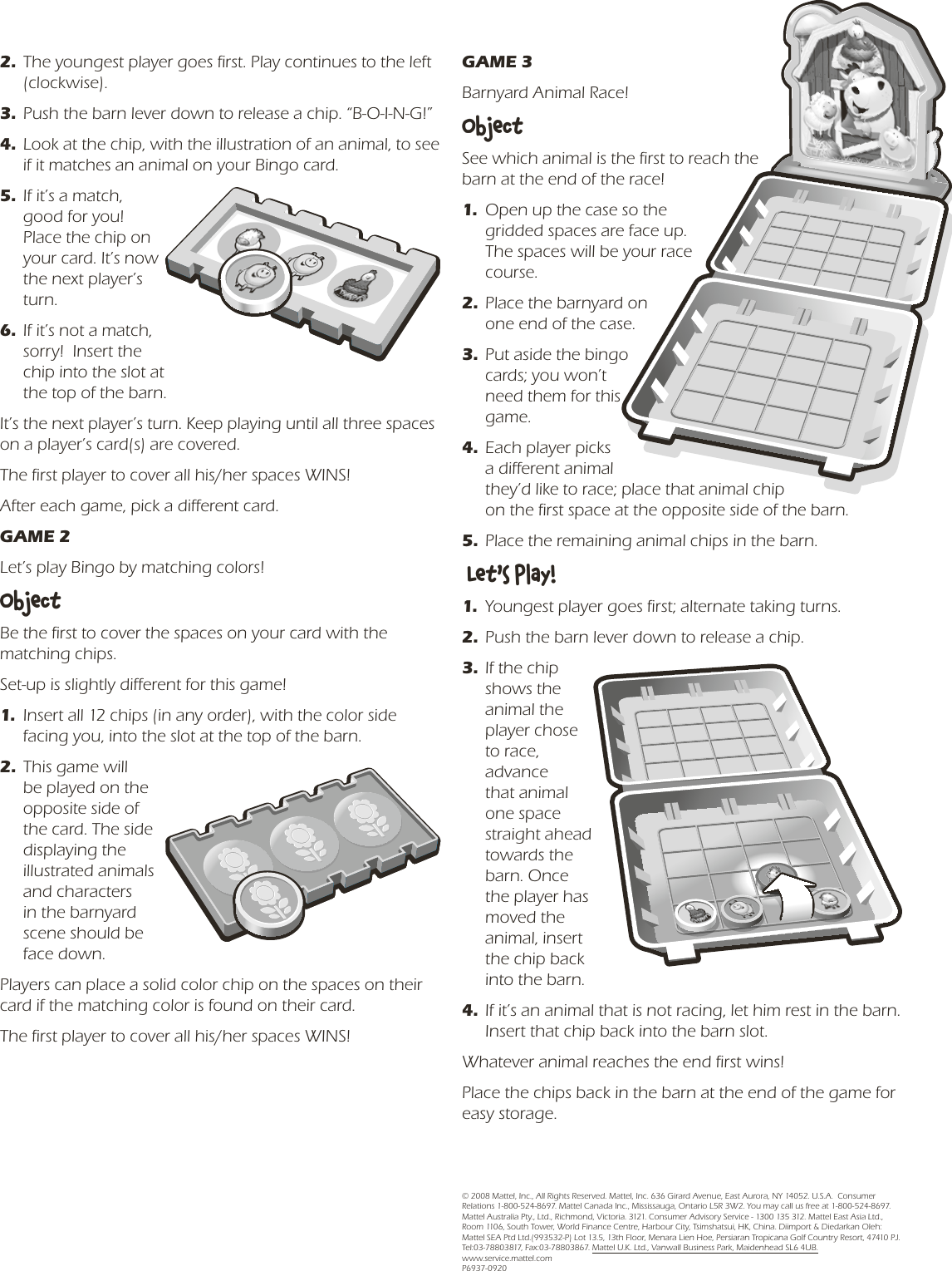 Fisher Price P6937 Instruction Sheet