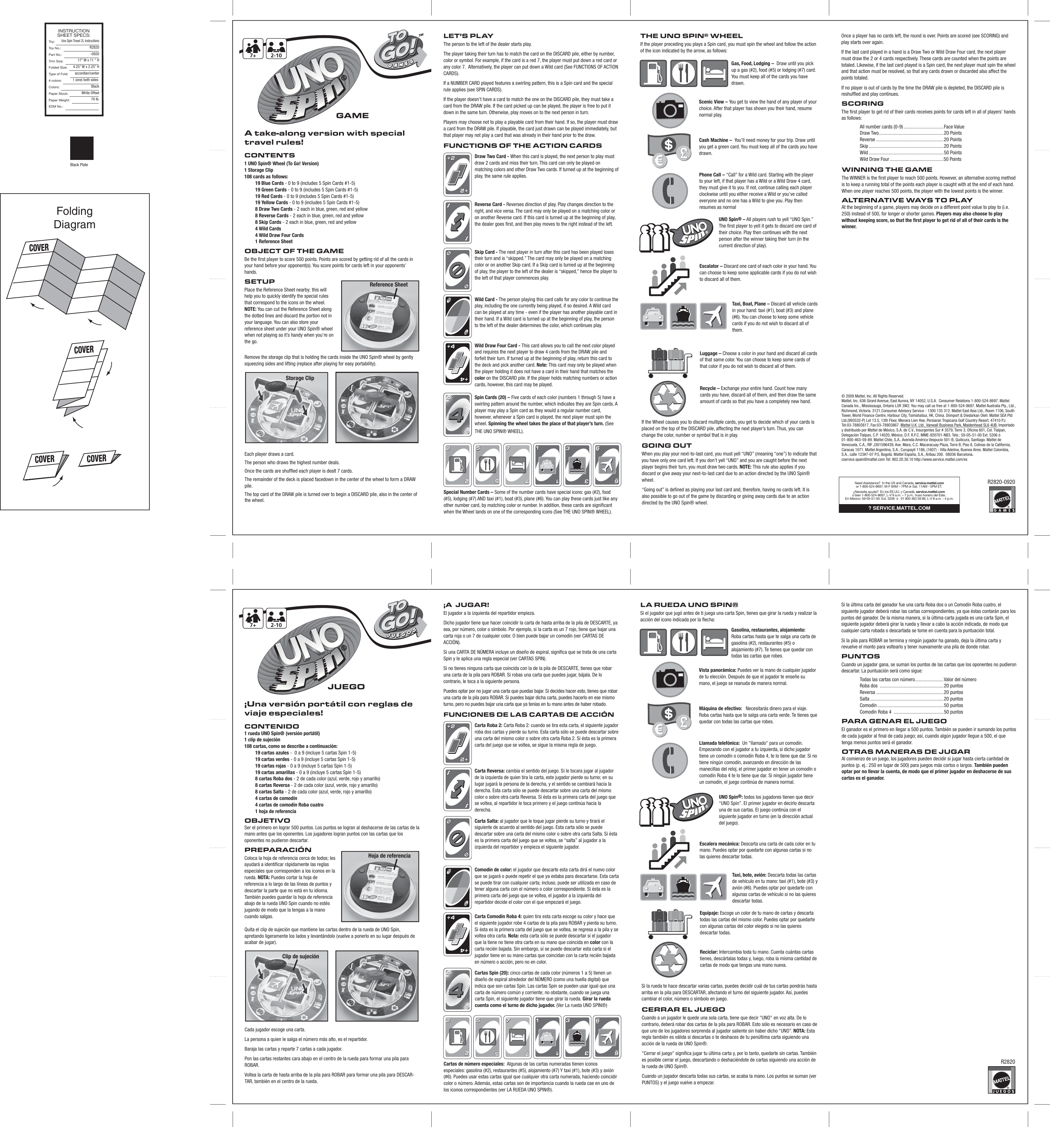 cartas de uno spin