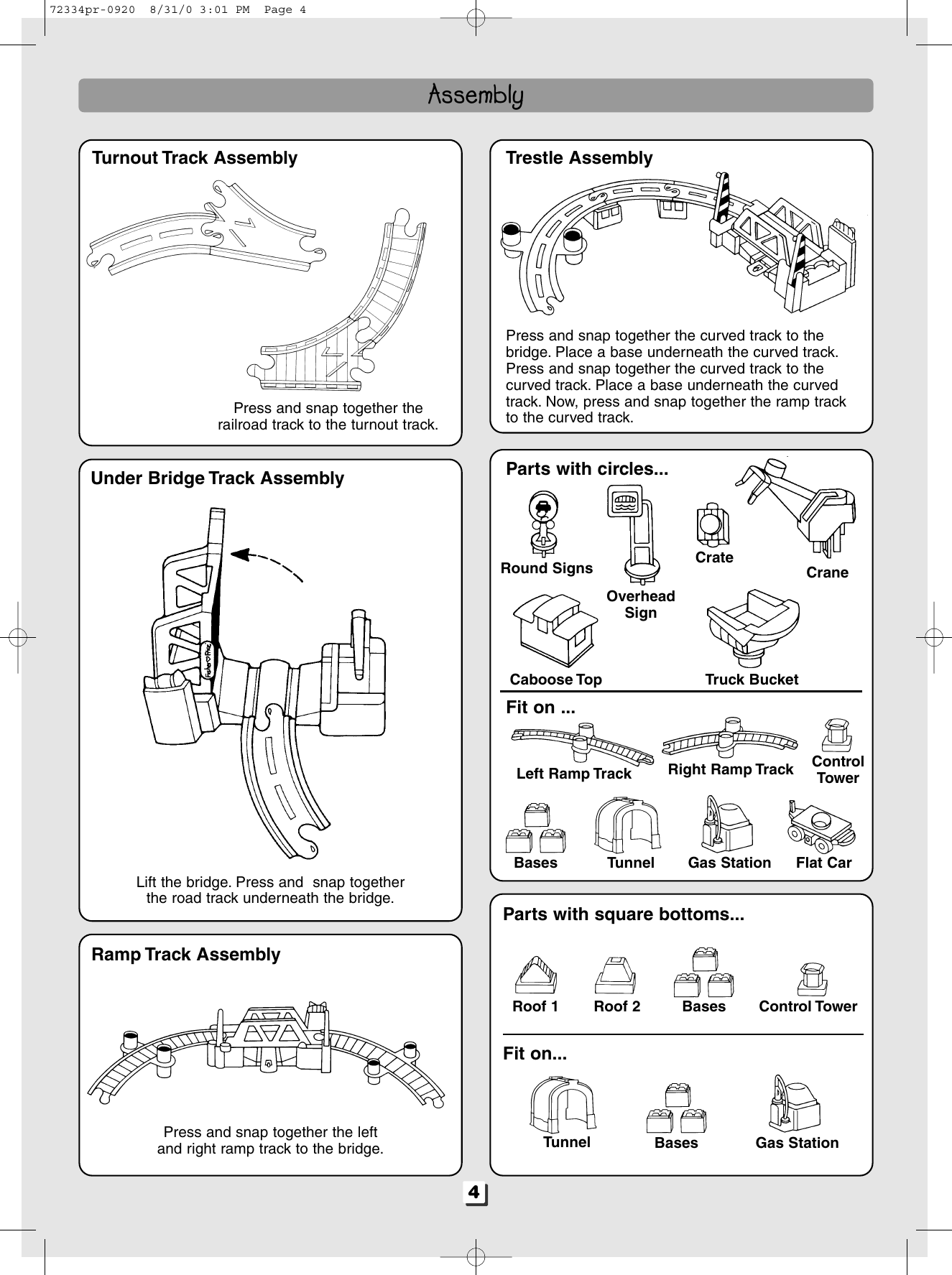 Page 4 of 6 - Fisher-Price Fisher-Price-Rail-And-Road-Set-72334-Users-Manual- 72334pr-0920 Fisher-price-rail-and-road-set-72334-users-manual