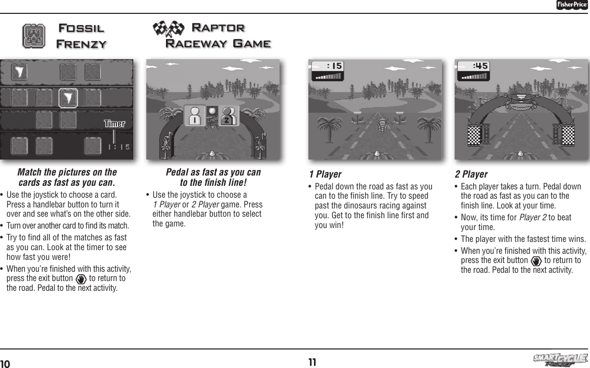 Page 6 of 8 - Fisher-Price Fisher-Price-Smart-Cycle-Racer-T6356-Users-Manual- T6356pr-0920  Fisher-price-smart-cycle-racer-t6356-users-manual