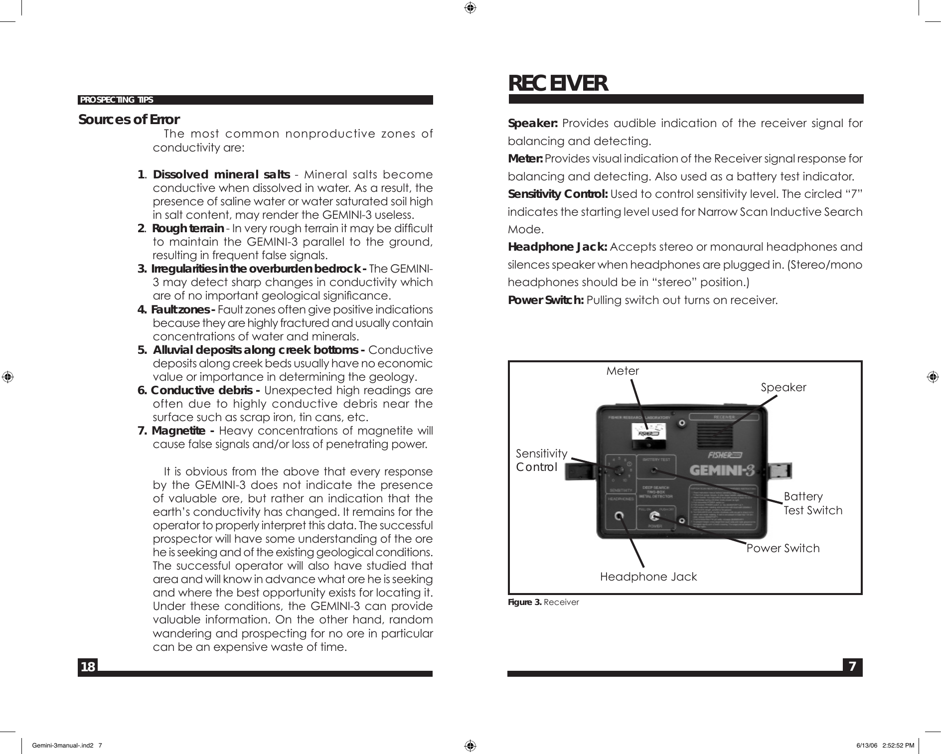 Page 7 of 12 - Fisher Fisher-M-Scope-Gemini-3-Users-Manual-  Fisher-m-scope-gemini-3-users-manual