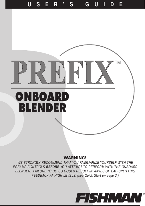 Page 1 of 12 - Fishman Fishman-Blender-Users-Manual- C  Fishman-blender-users-manual